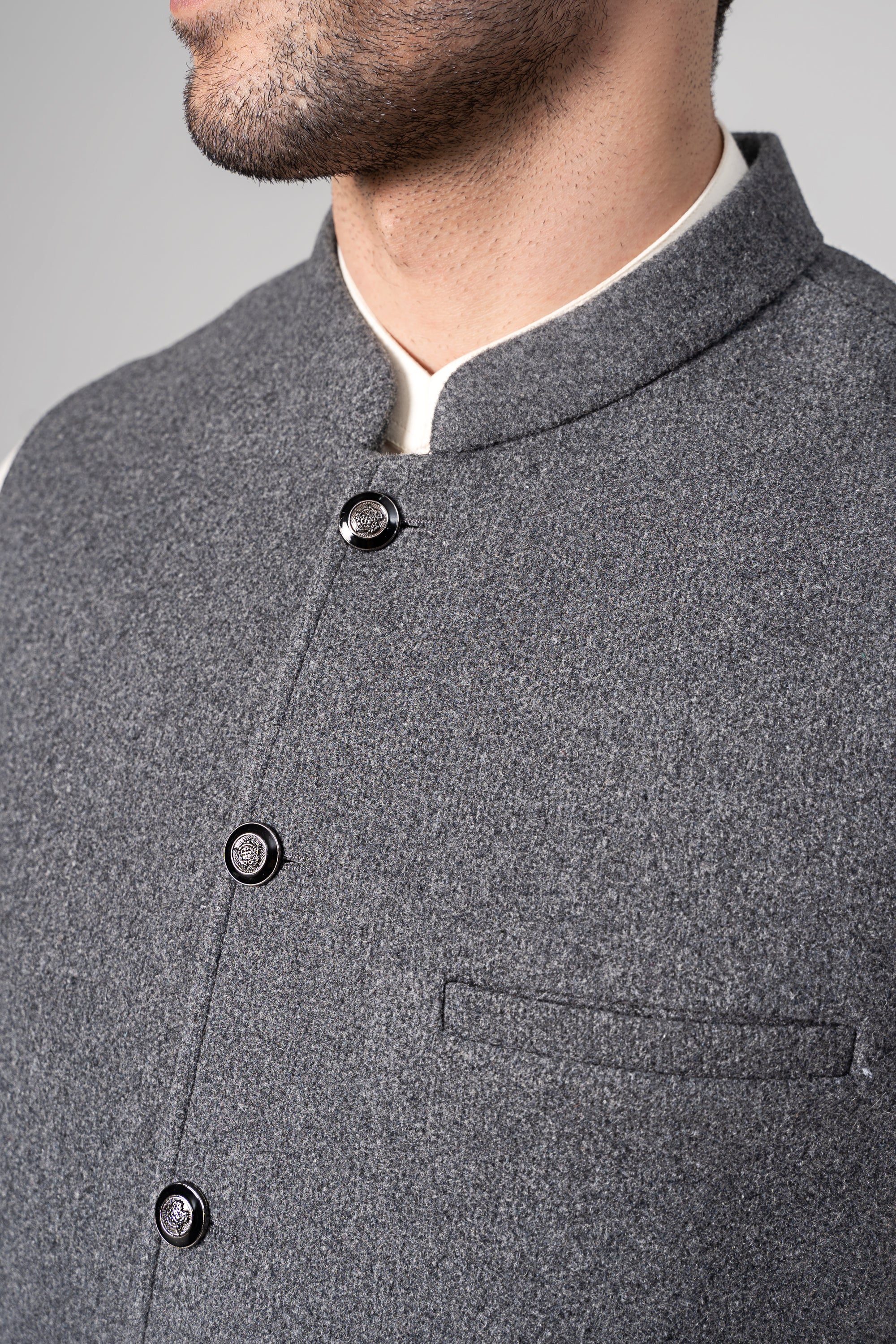 WOOLEN WAISTCOAT MID GREY