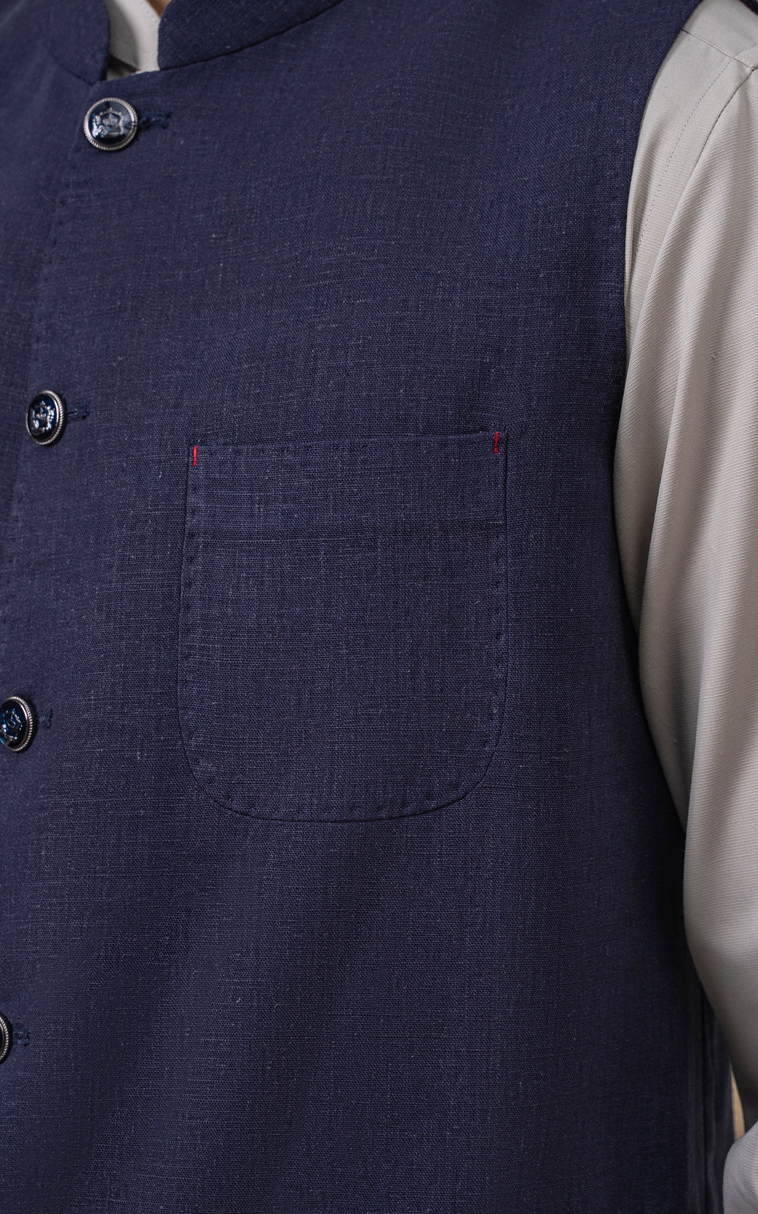 COTTON LINEN W/C - SIGNATURE COLLECTION NAVY