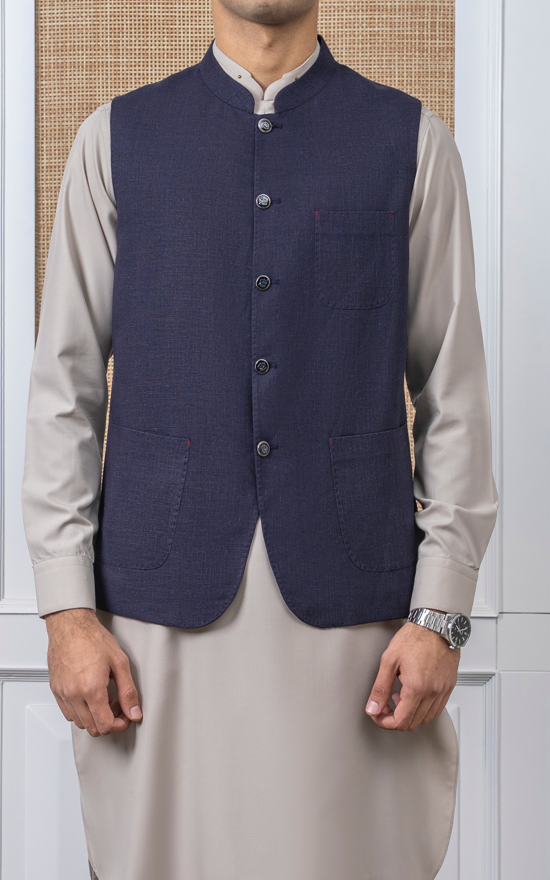 COTTON LINEN W/C - SIGNATURE COLLECTION NAVY