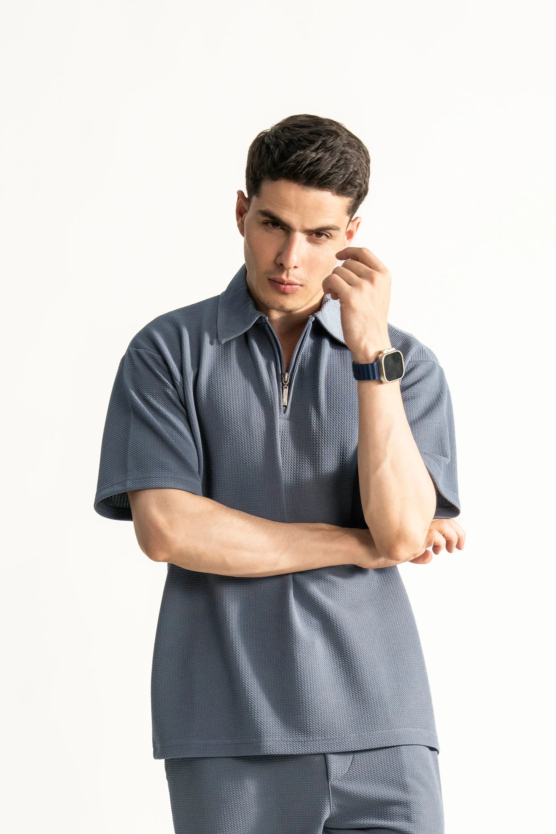 OVERSIZE POLO SHIRT GREY