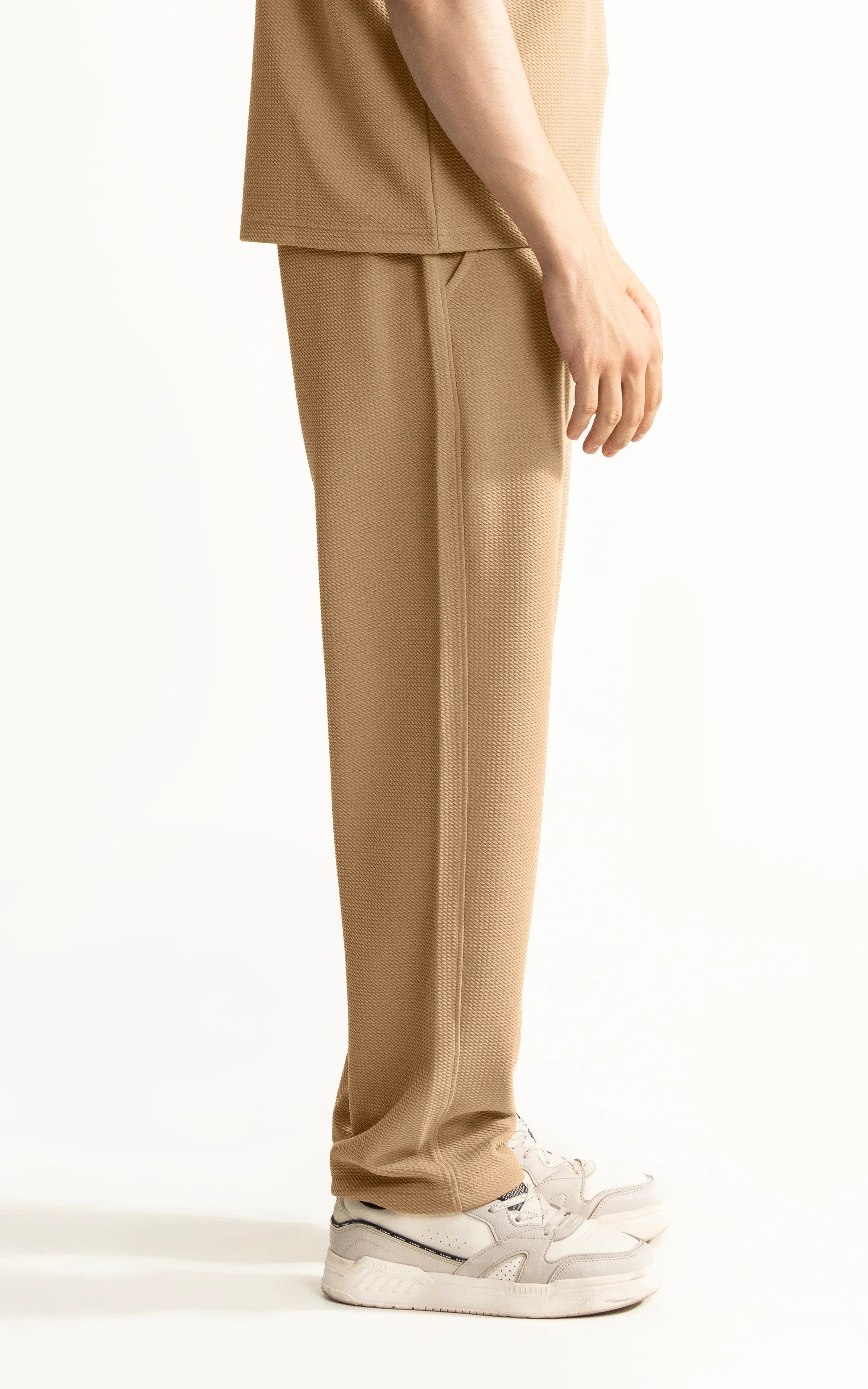 LOOSE FIT OPEN BOTTOM TROUSER BEIGE