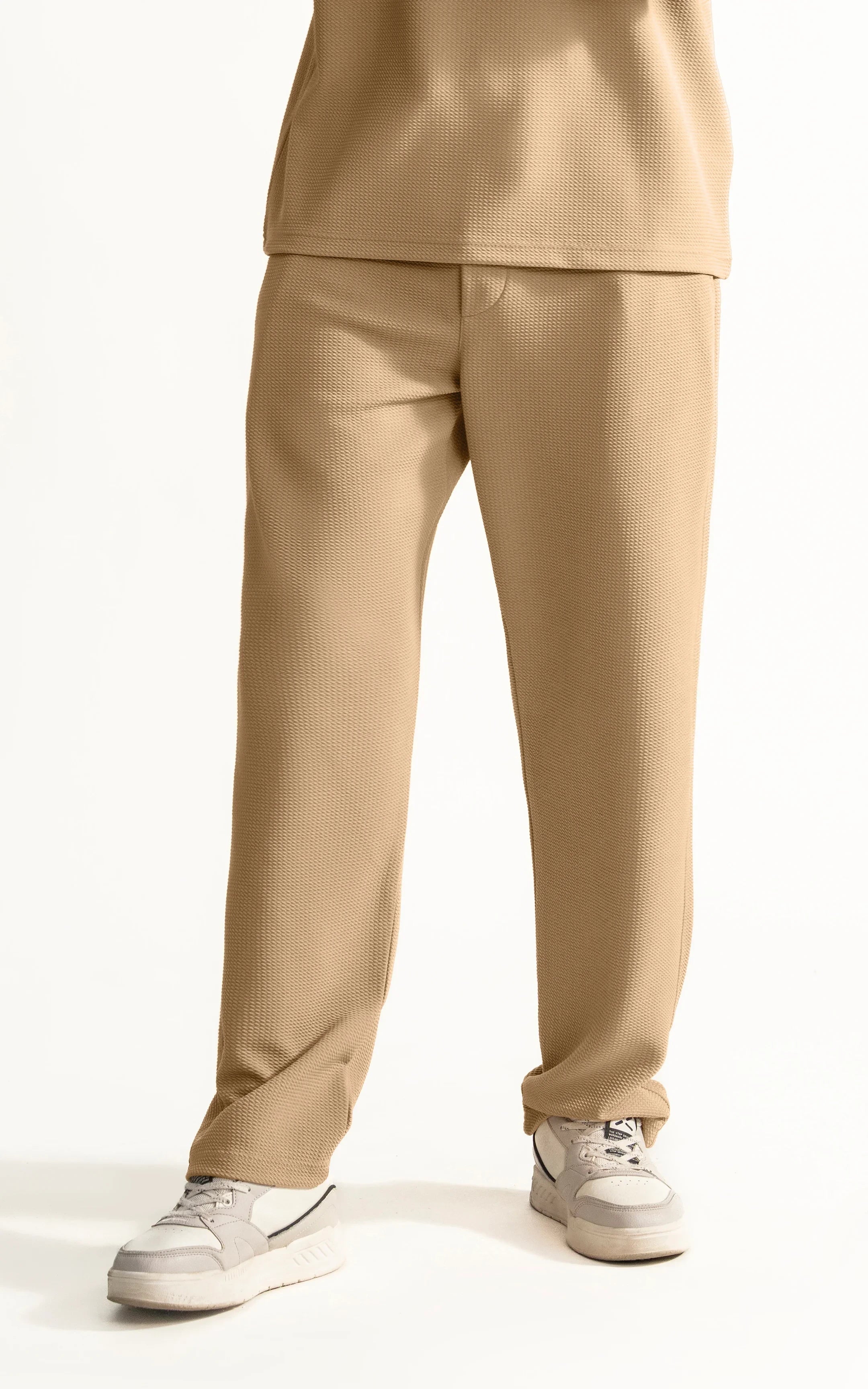 LOOSE FIT OPEN BOTTOM TROUSER BEIGE