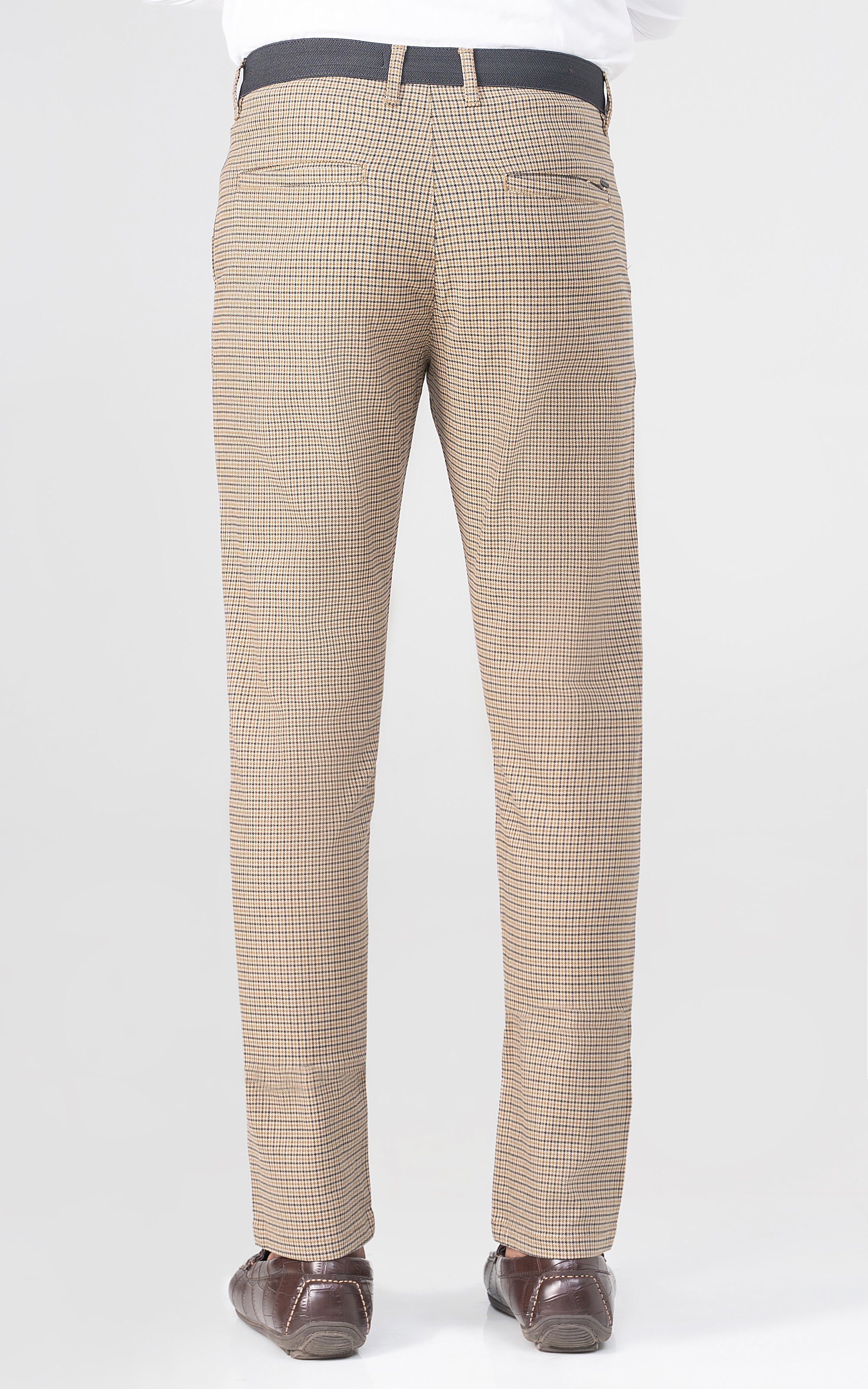 CROSS POCKET MINI CHECK PANT KHAKI BLACK