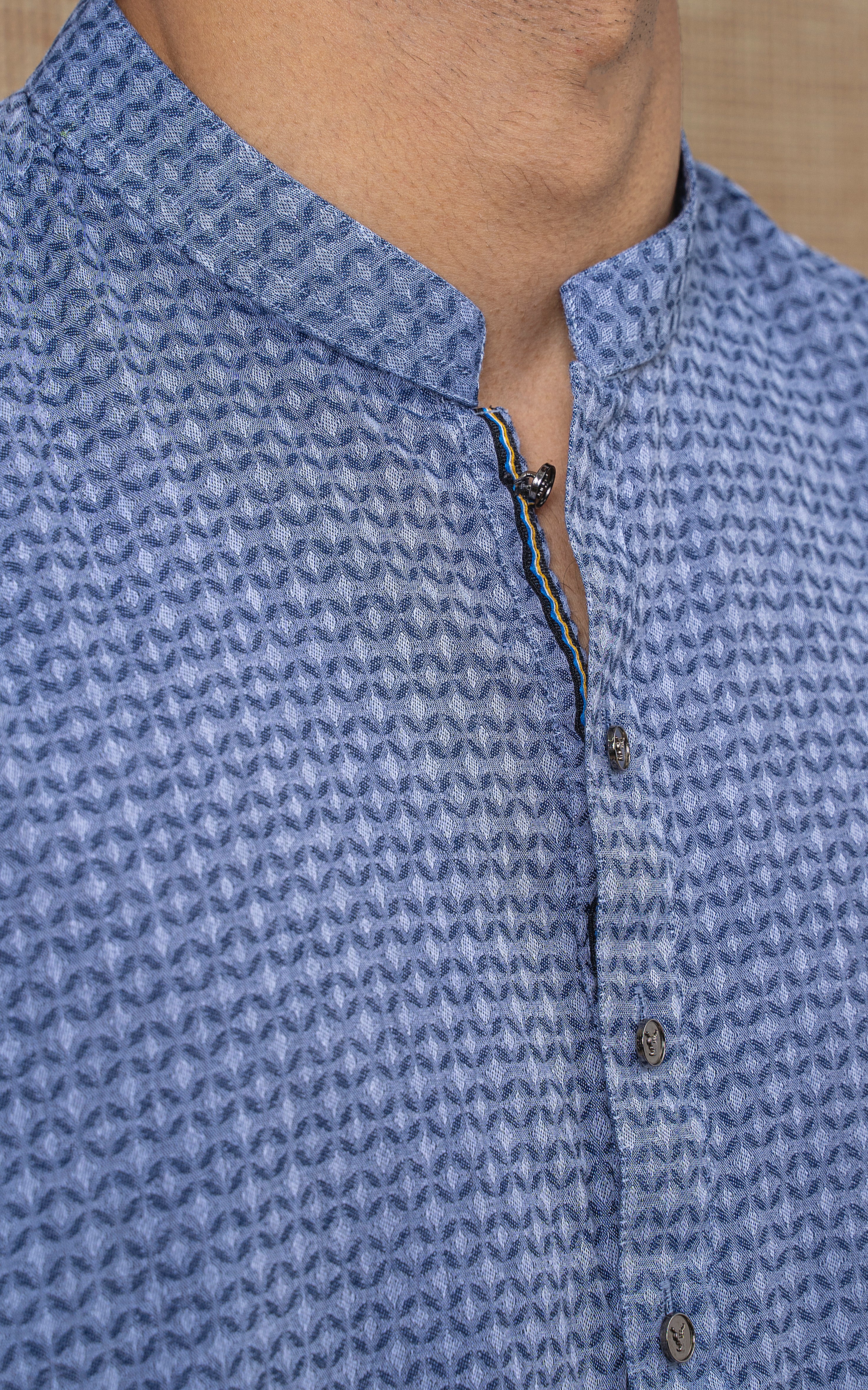 YARN DYED JACQUARD KURTA - PREMIUM COLLECTION BLUE