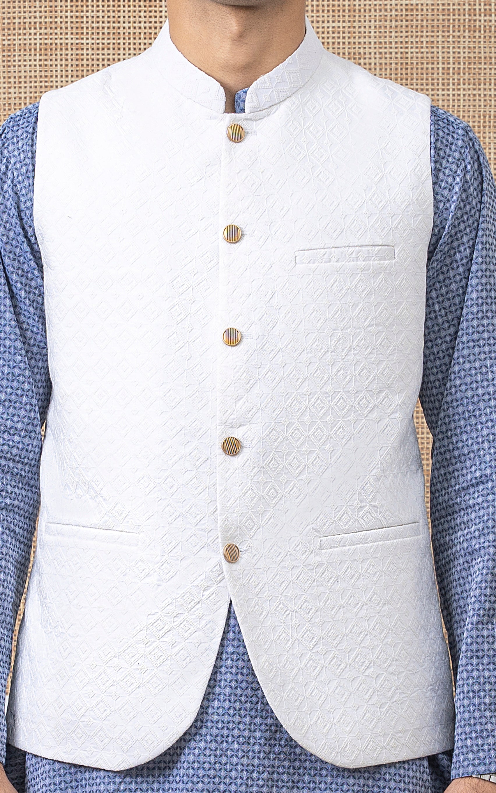 SCHIFFLI EMBROIDERED W/C -SIGNATURE COLLECTION WHITE