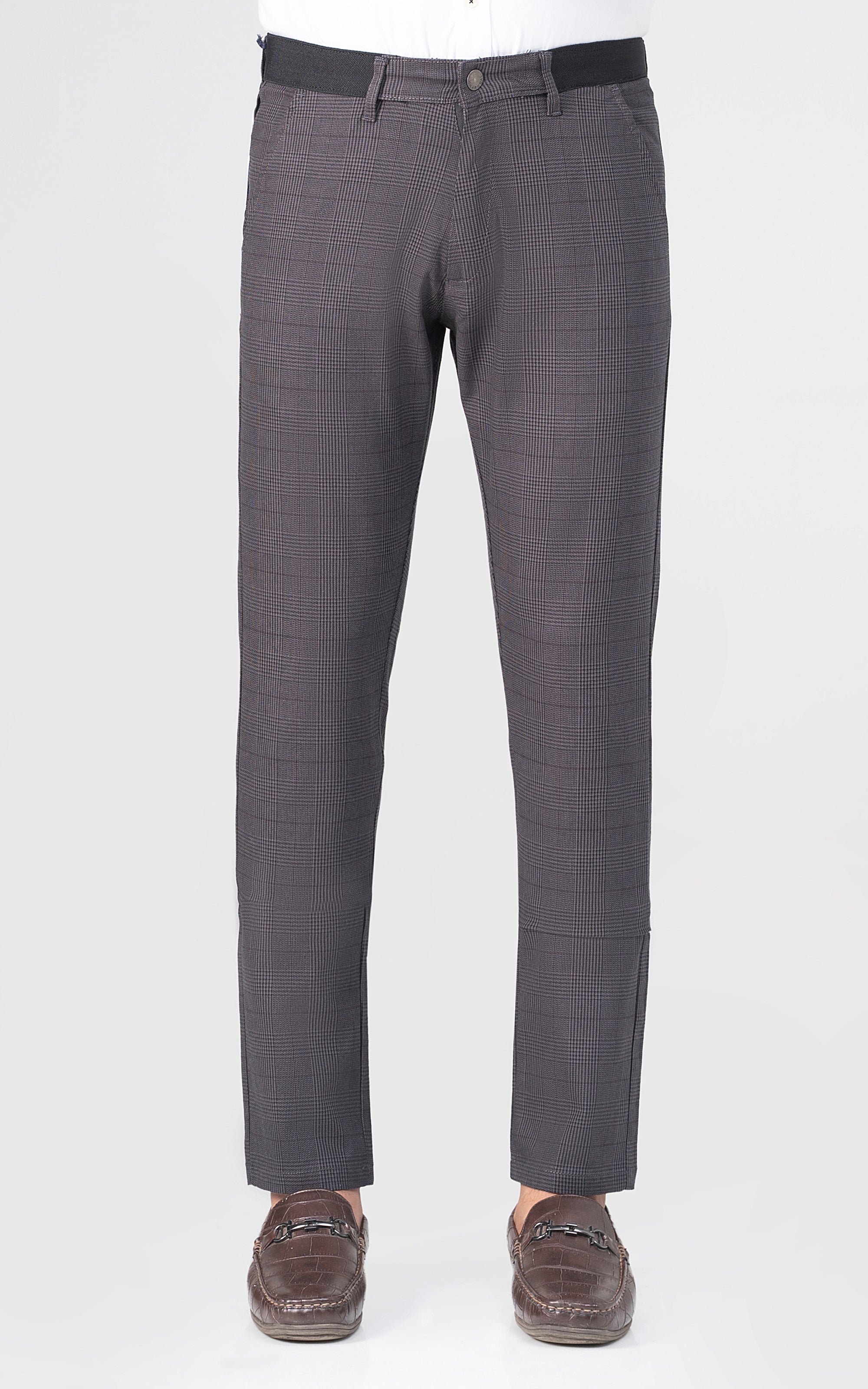 CROSS POCKET MINI CHECK PANT GREY BLACK