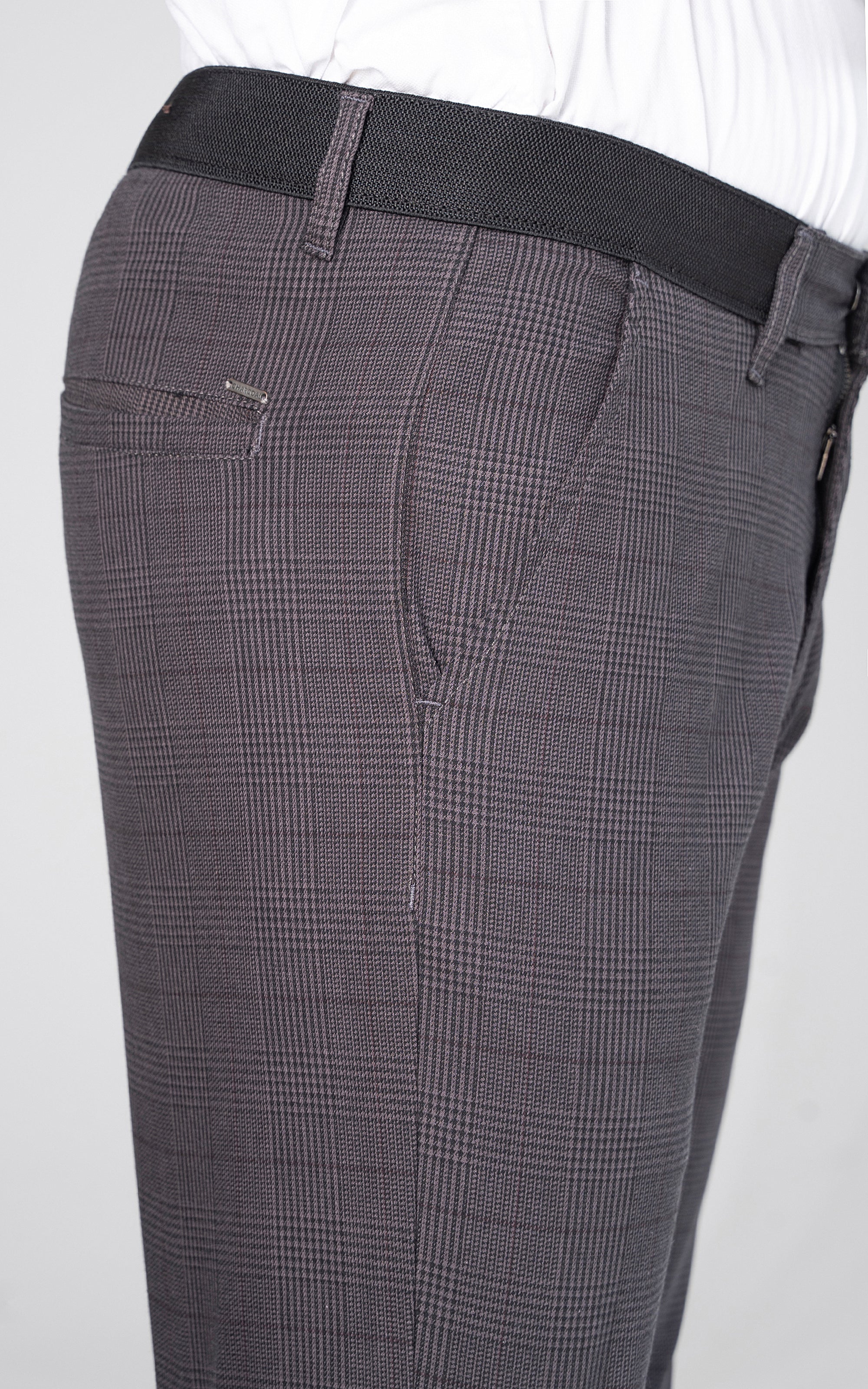 CROSS POCKET MINI CHECK PANT GREY BLACK