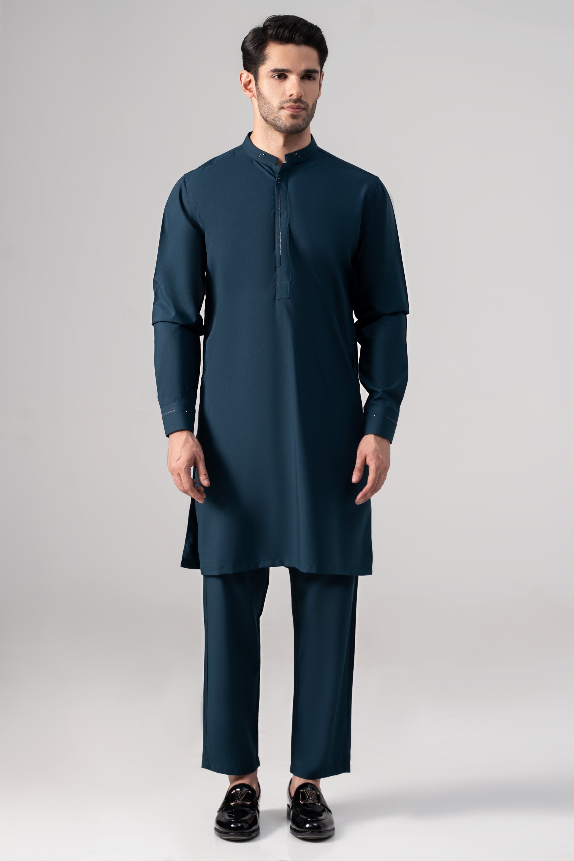 PREMIUM WASH & WEAR KURTA PAJAMA TEAL BLUE