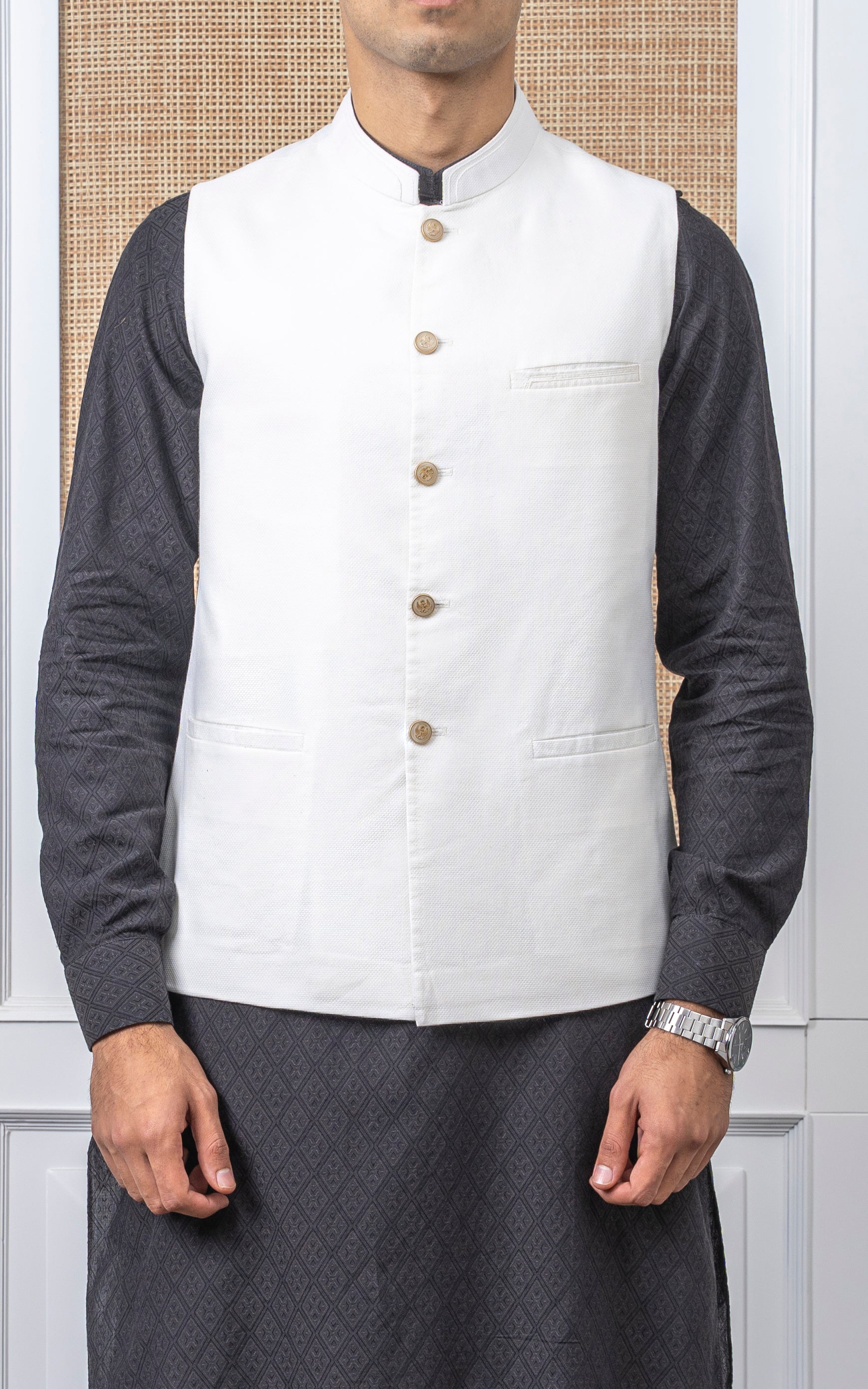 DOBBY TEXTURED W/C - PREMIUM COLLECTION  WHITE