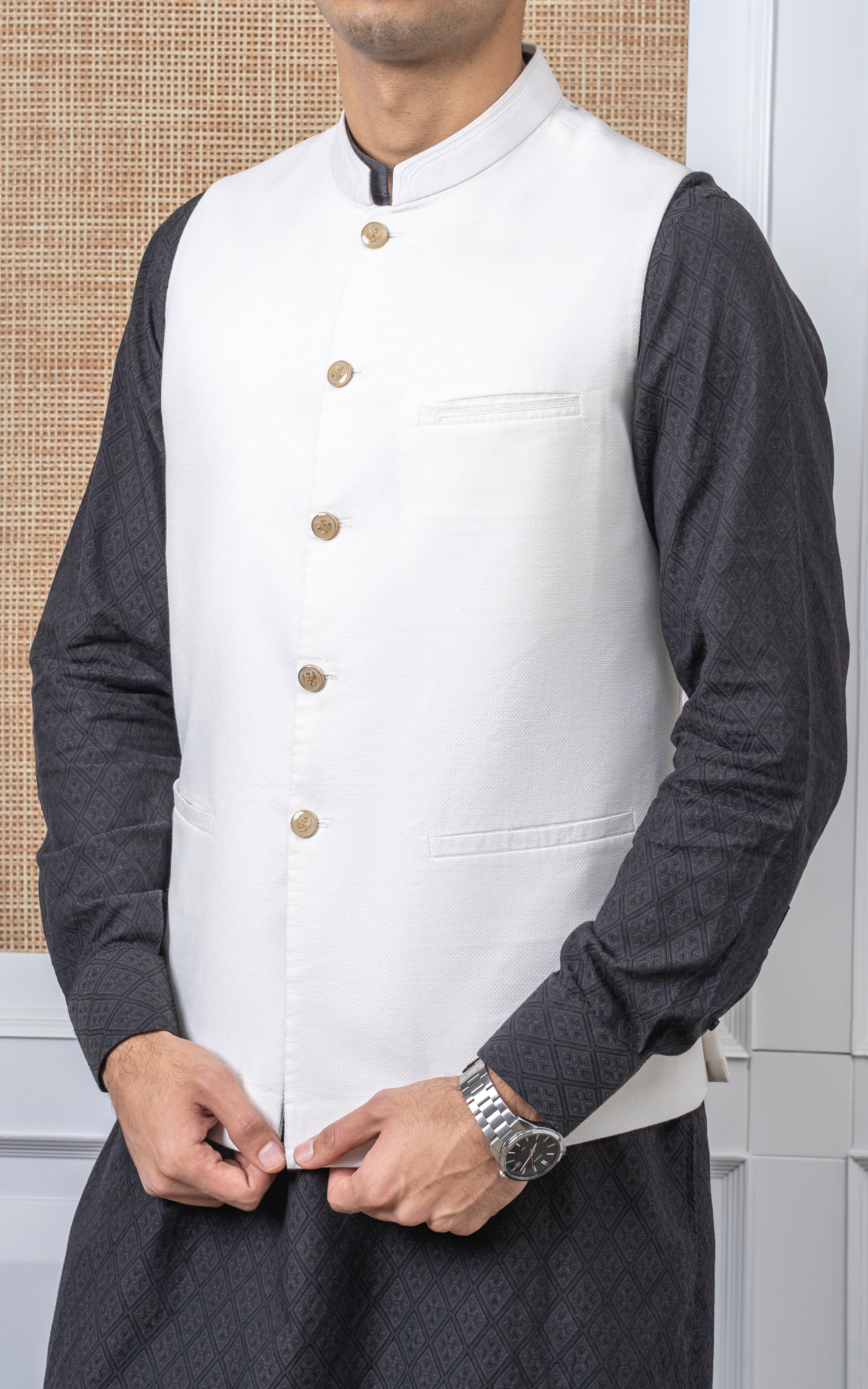 DOBBY TEXTURED W/C - PREMIUM COLLECTION  WHITE
