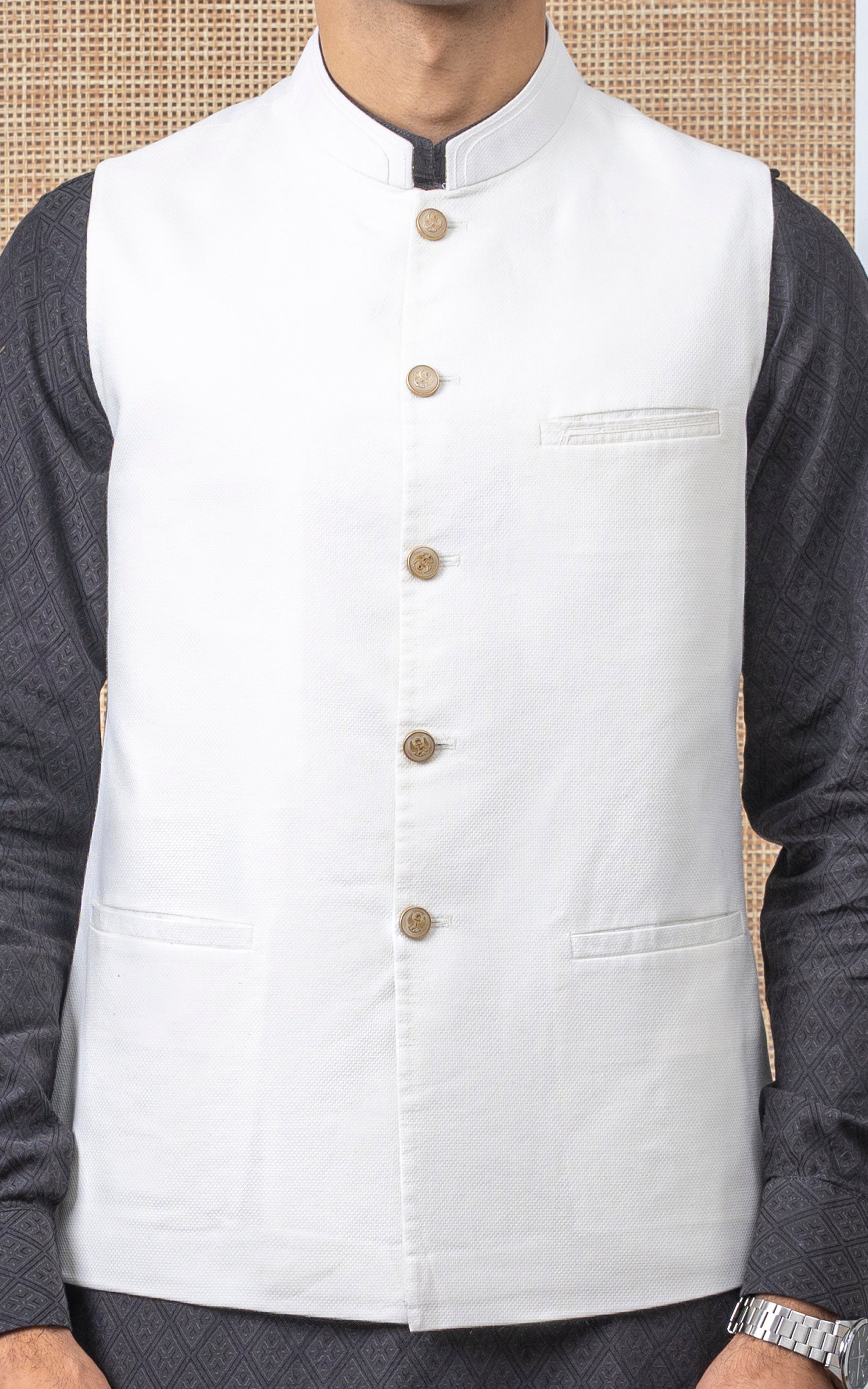 DOBBY TEXTURED W/C - PREMIUM COLLECTION  WHITE