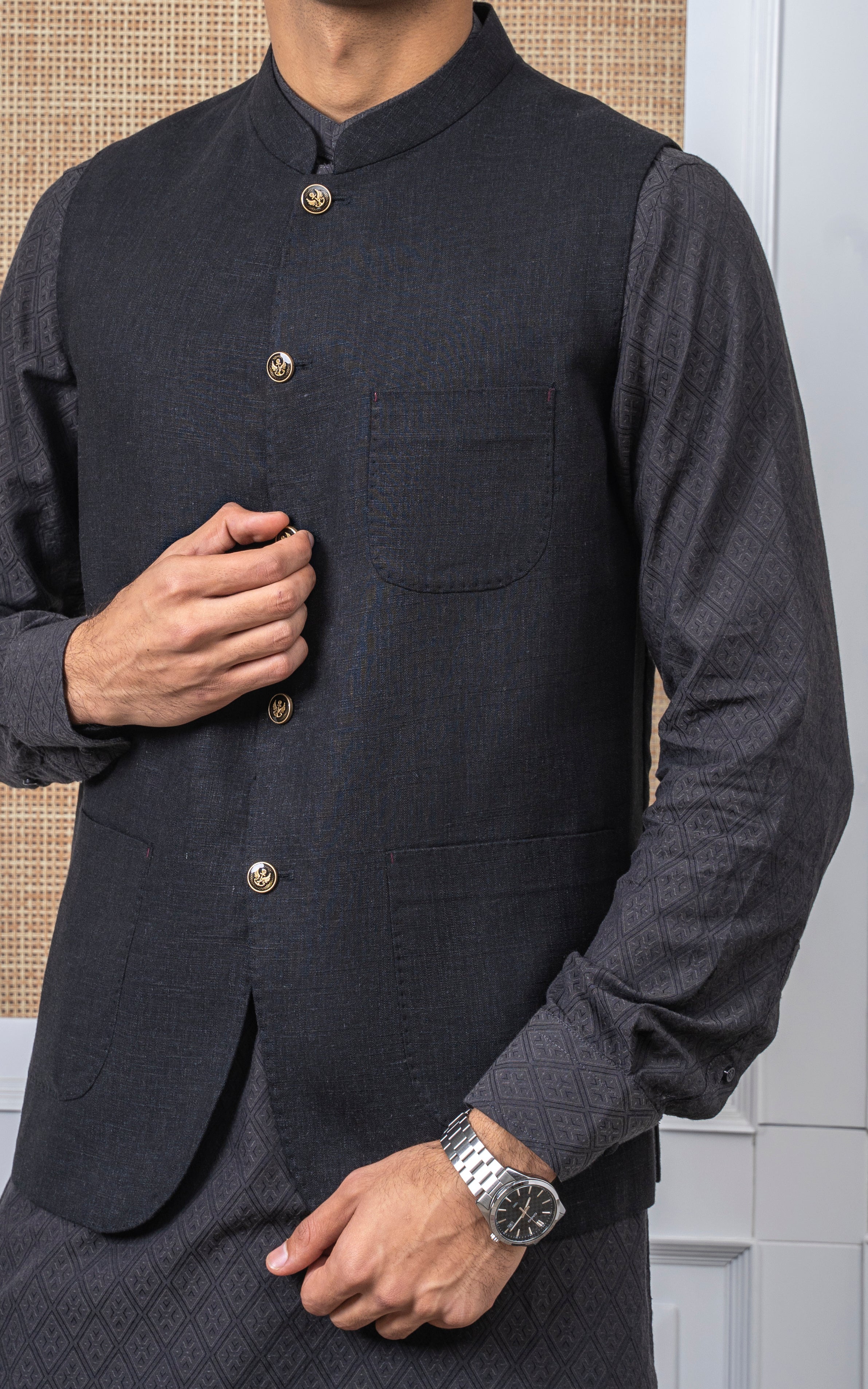 COTTON LINEN W/C - SIGNATURE COLLECTION BLACK