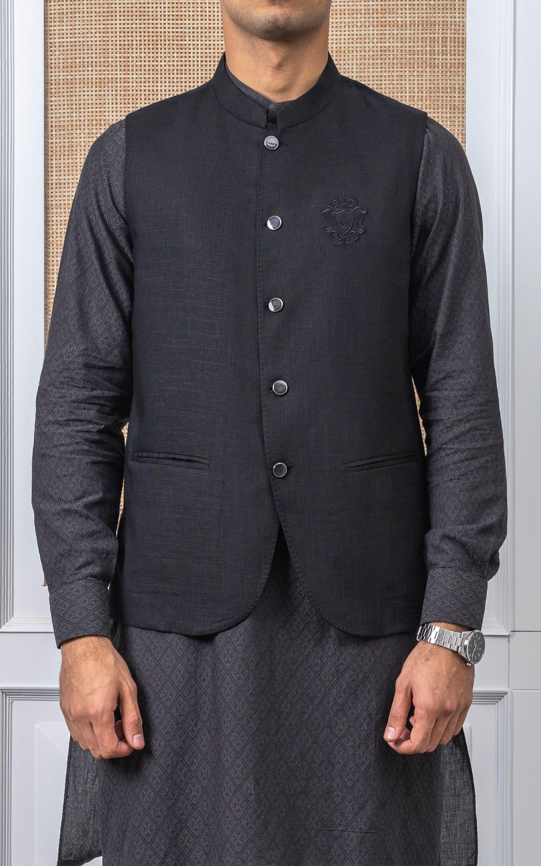 COTTON LINEN W/C -  SIGNATURE COLLECTION  BLACK