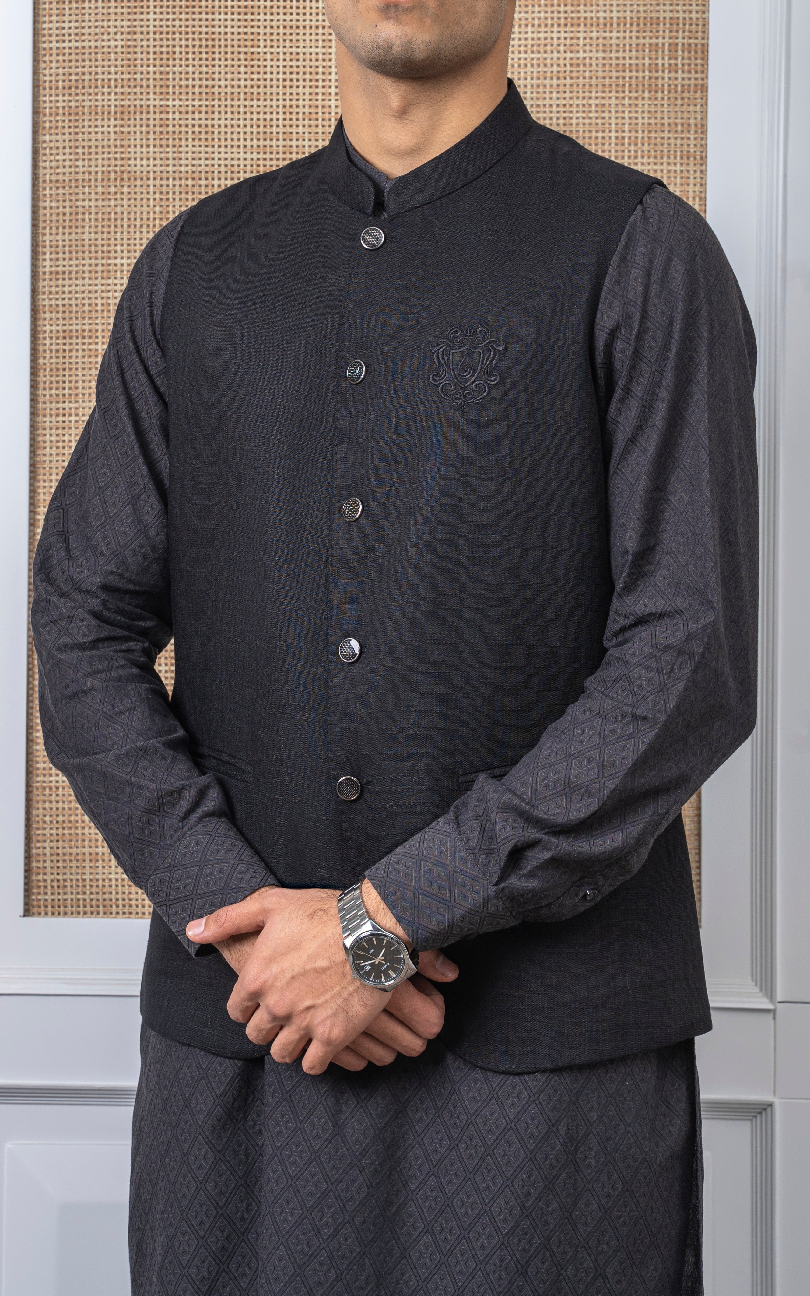 COTTON LINEN W/C -  SIGNATURE COLLECTION  BLACK