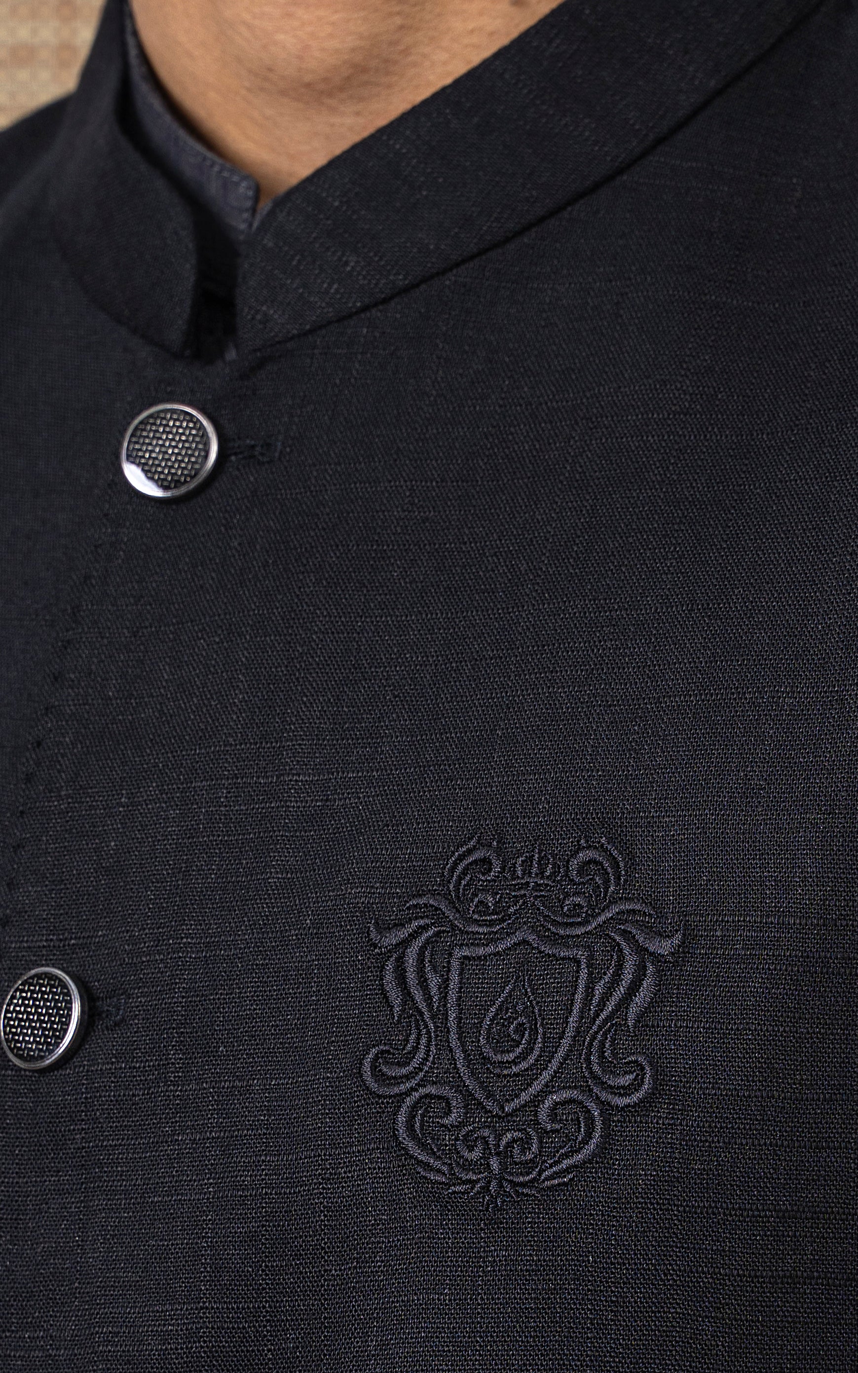 COTTON LINEN W/C -  SIGNATURE COLLECTION  BLACK