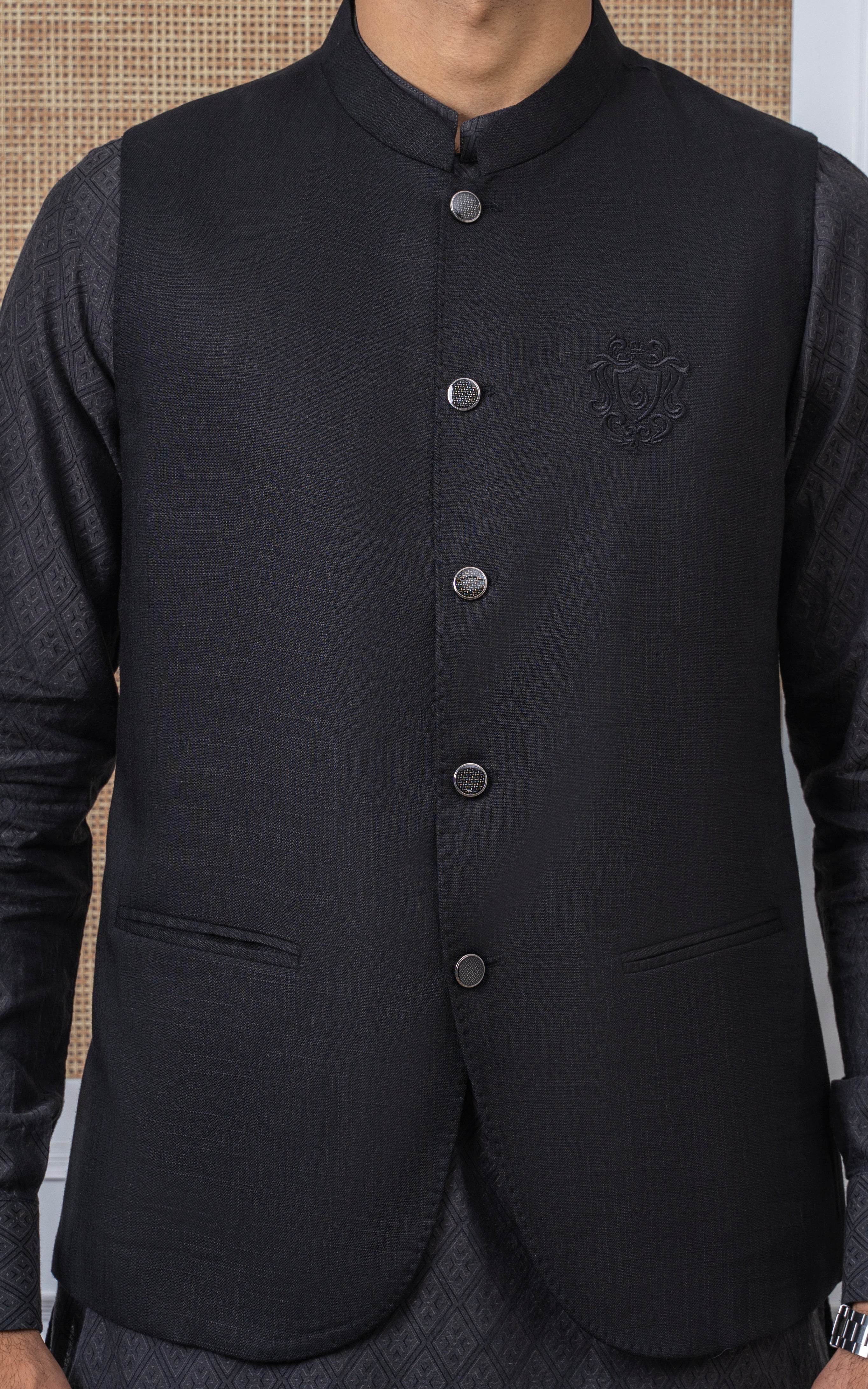 COTTON LINEN W/C -  SIGNATURE COLLECTION  BLACK