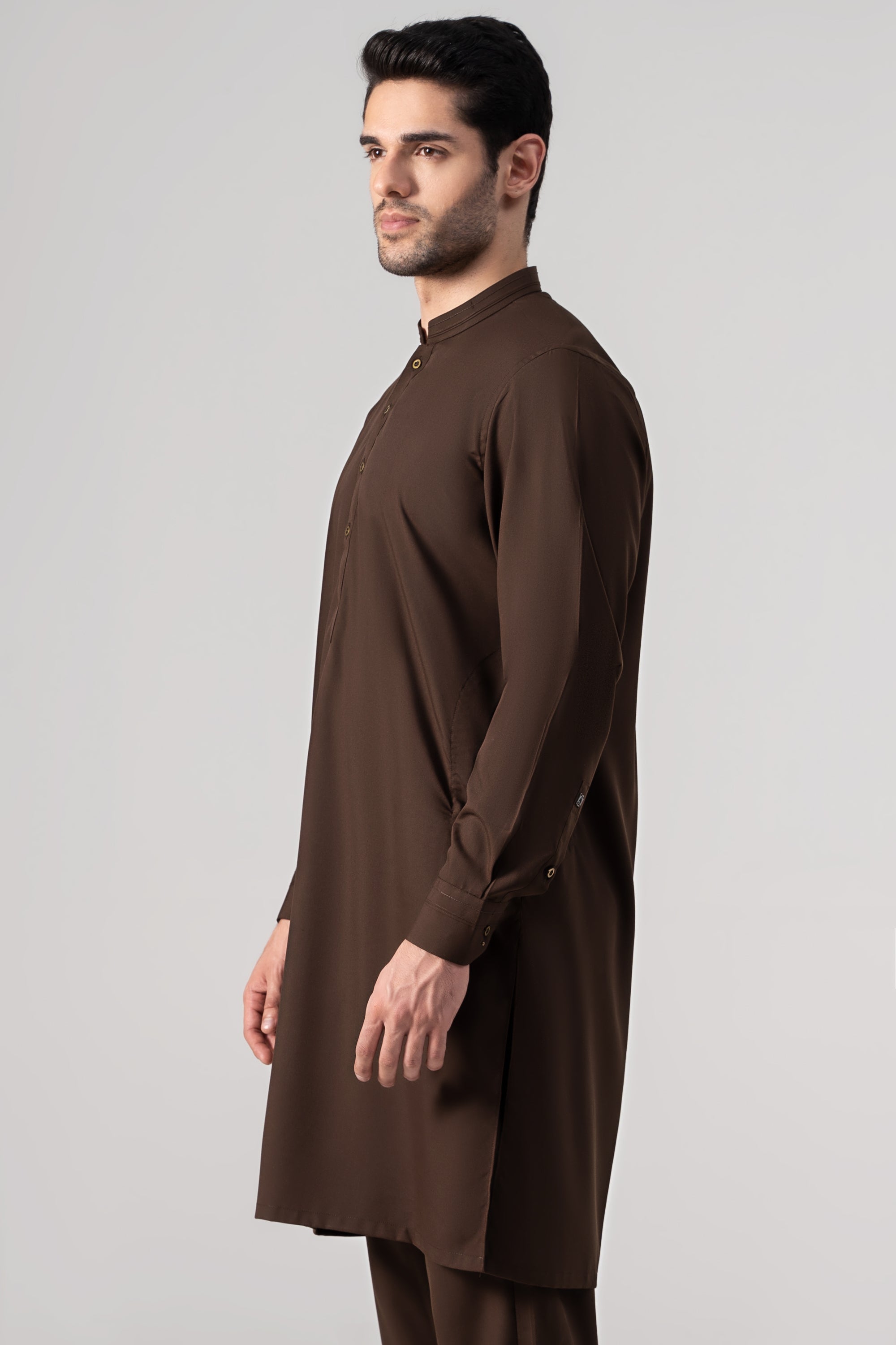 PREMIUM WASH & WEAR KURTA PAJAMA DARK BROWN