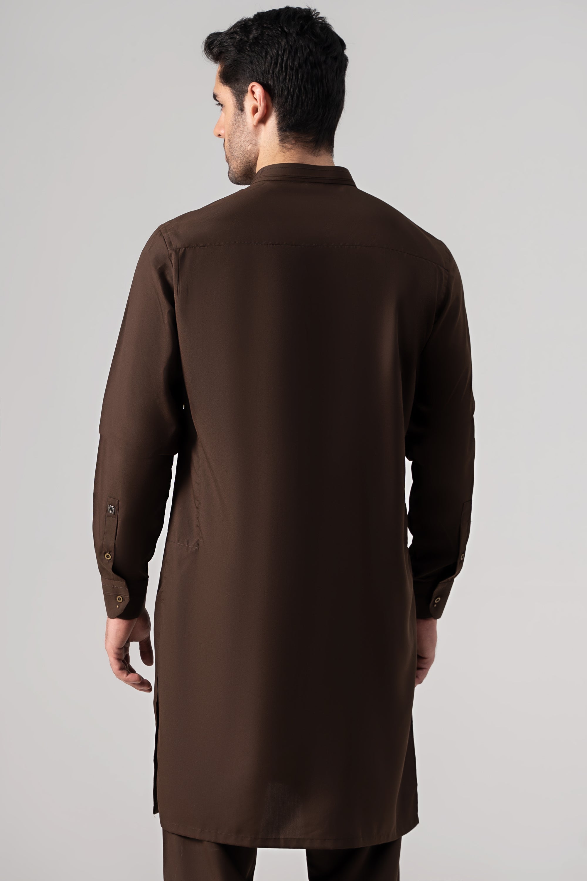 PREMIUM WASH & WEAR KURTA PAJAMA DARK BROWN