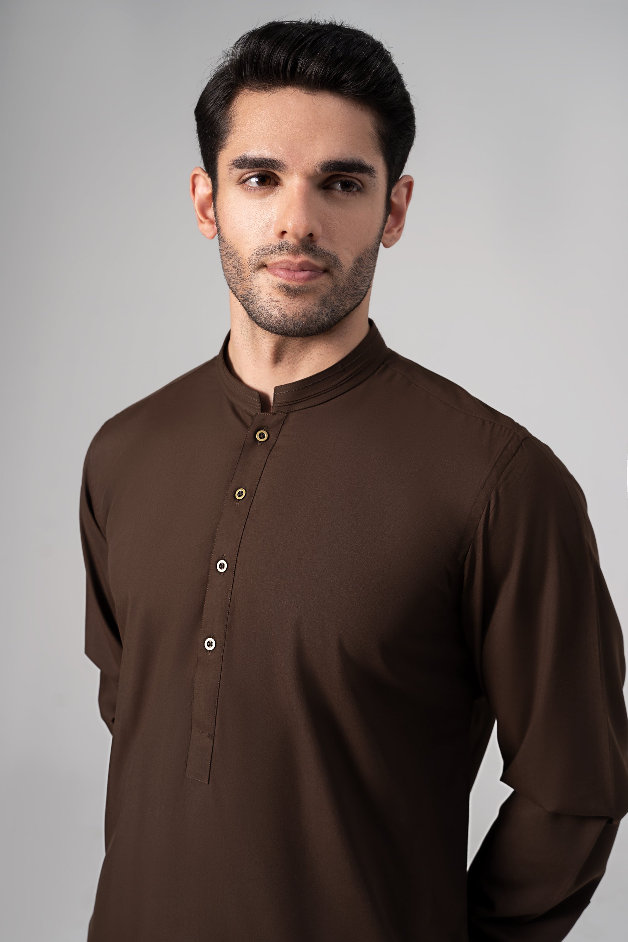 PREMIUM WASH & WEAR KURTA PAJAMA DARK BROWN
