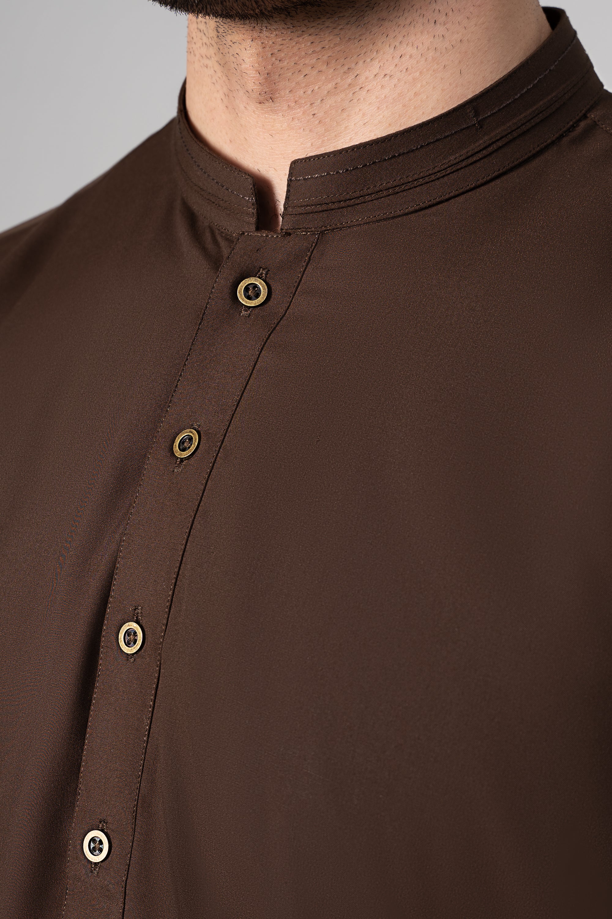 PREMIUM WASH & WEAR KURTA PAJAMA DARK BROWN