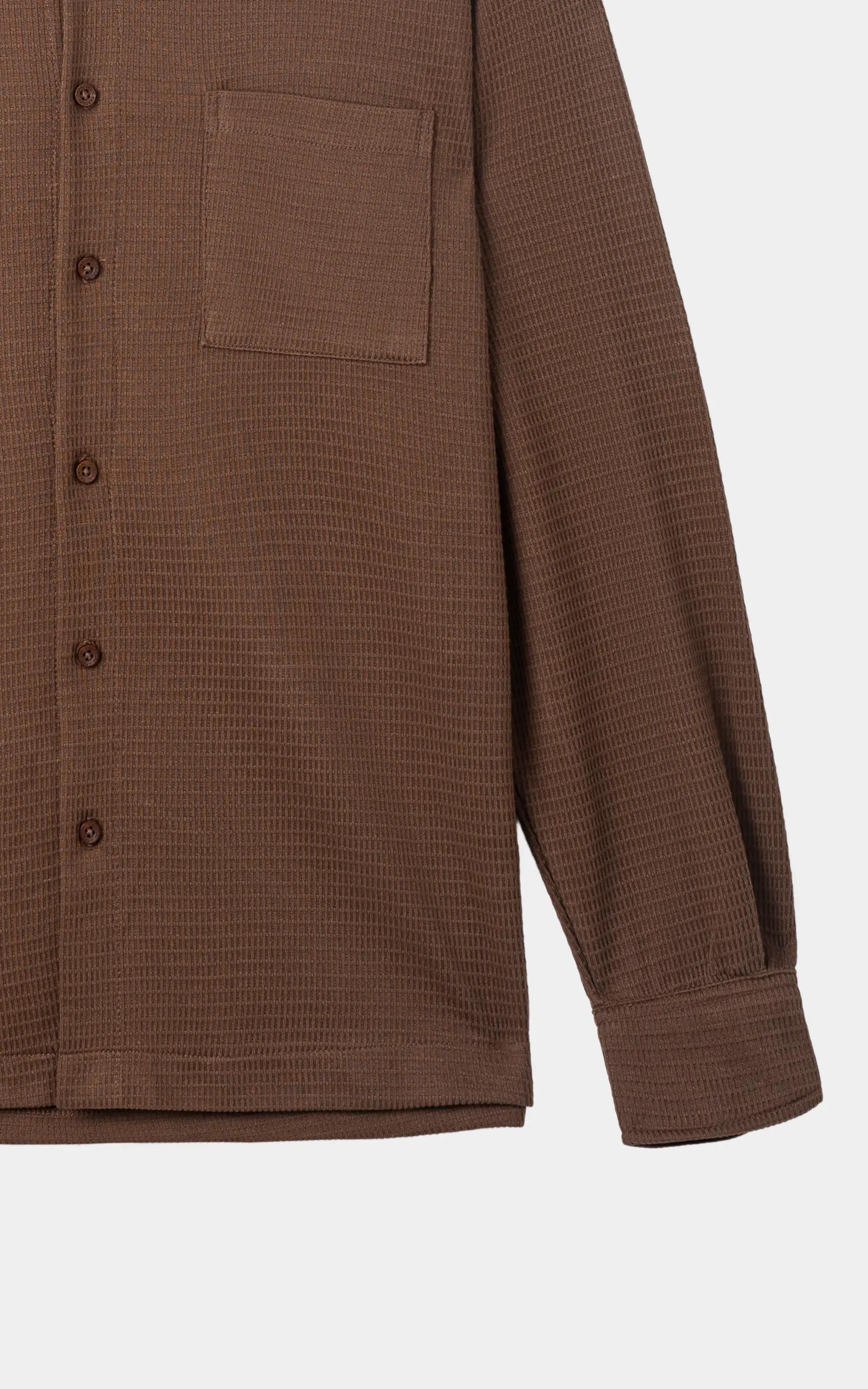 KNITTED CASUAL SHIRT BROWN