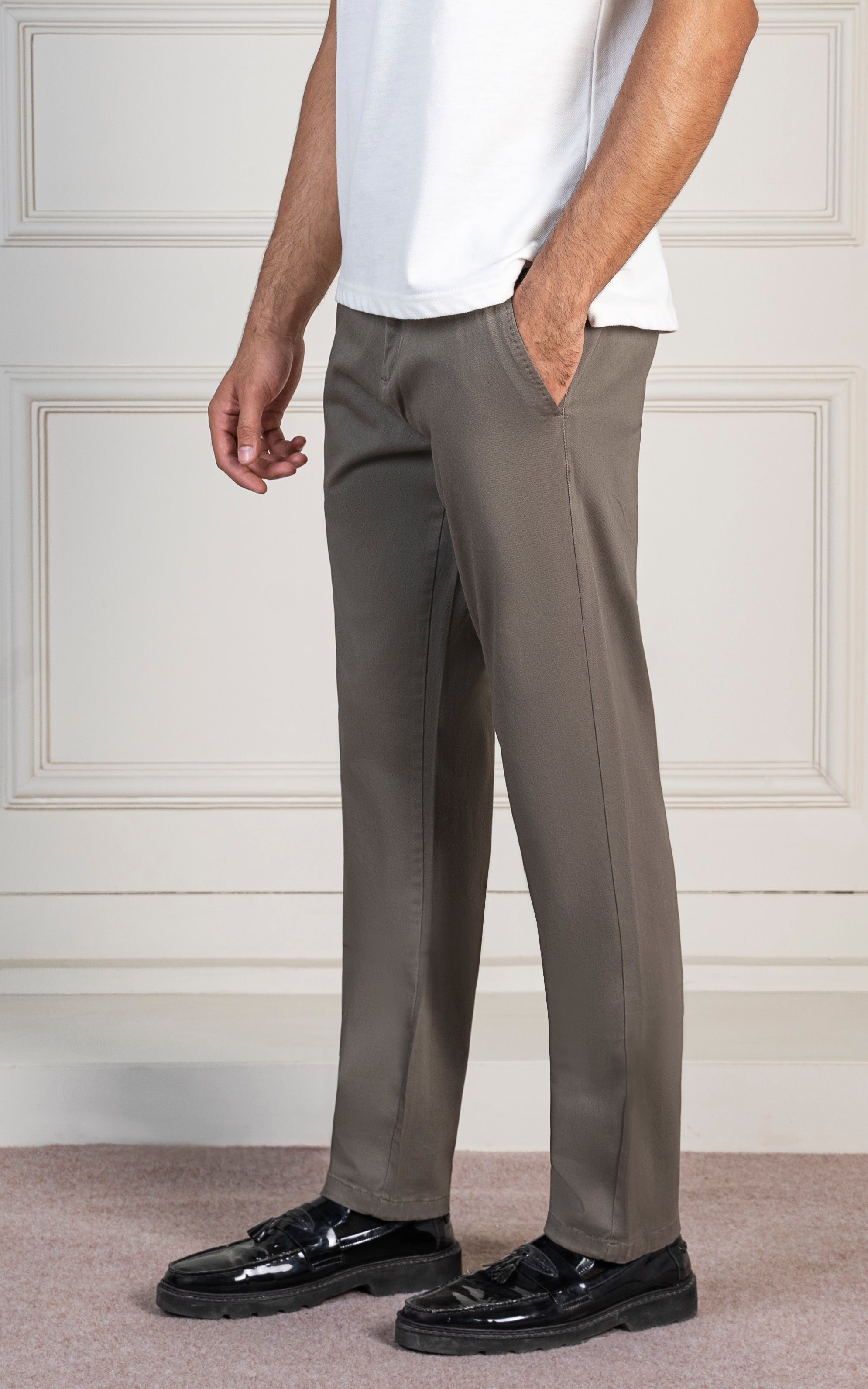 TWILL SMART FIT PANT DARK OLIVE