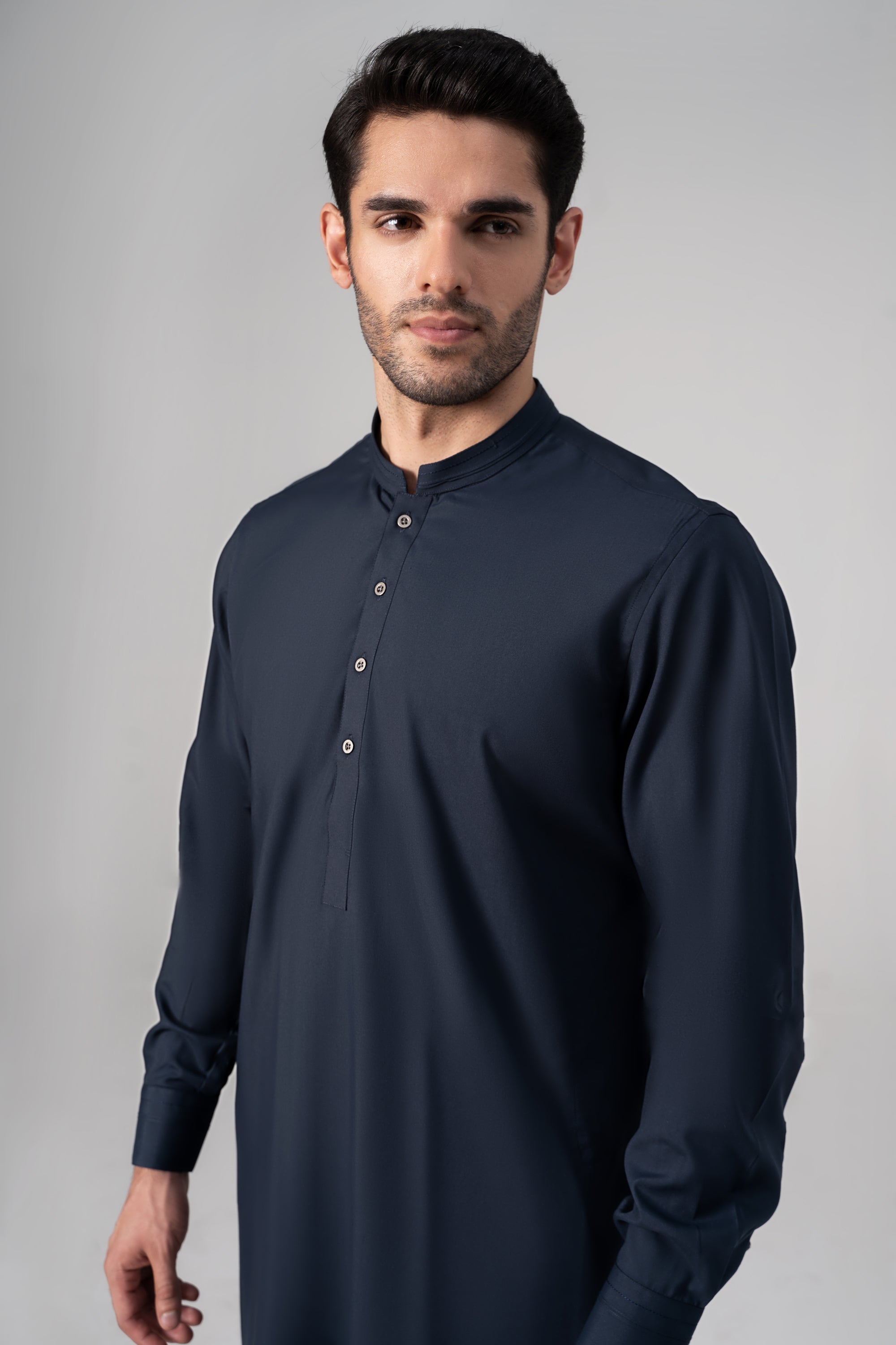 PREMIUM WASH & WEAR KURTA PAJAMA BLUE GREY