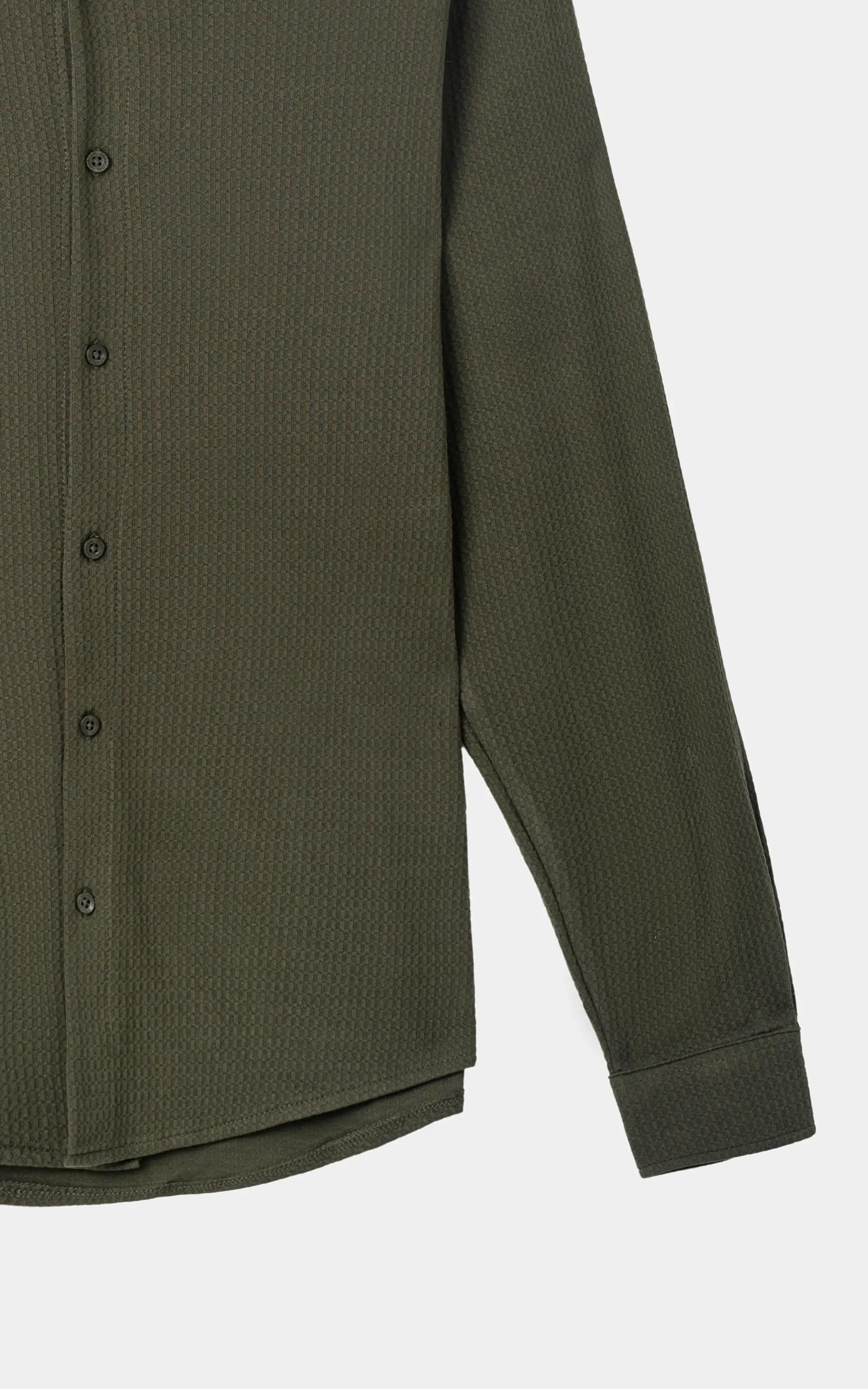 KNITTED CASUAL SHIRT OLIVE