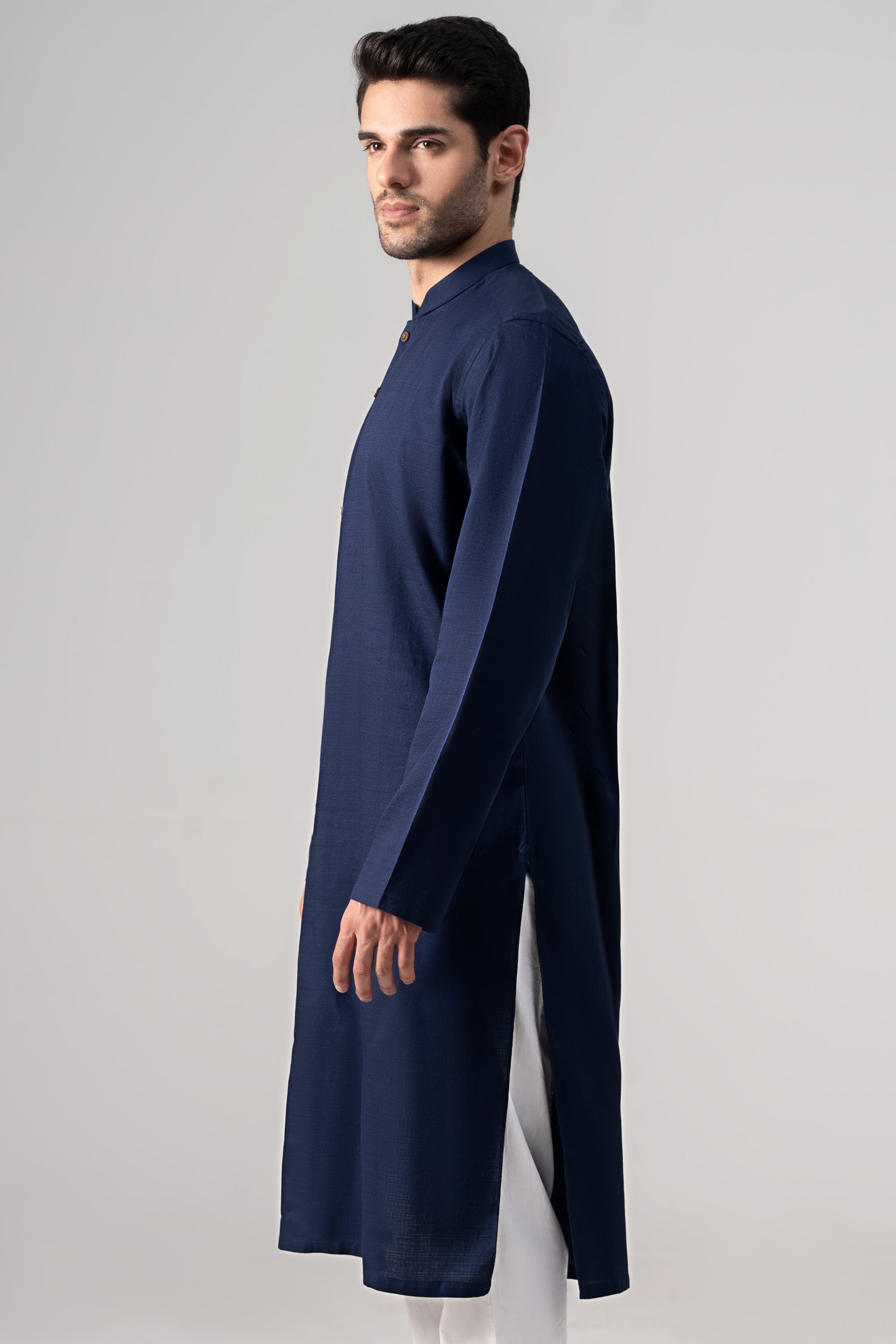 PREMIUM SELF DOBBY KURTA NAVY