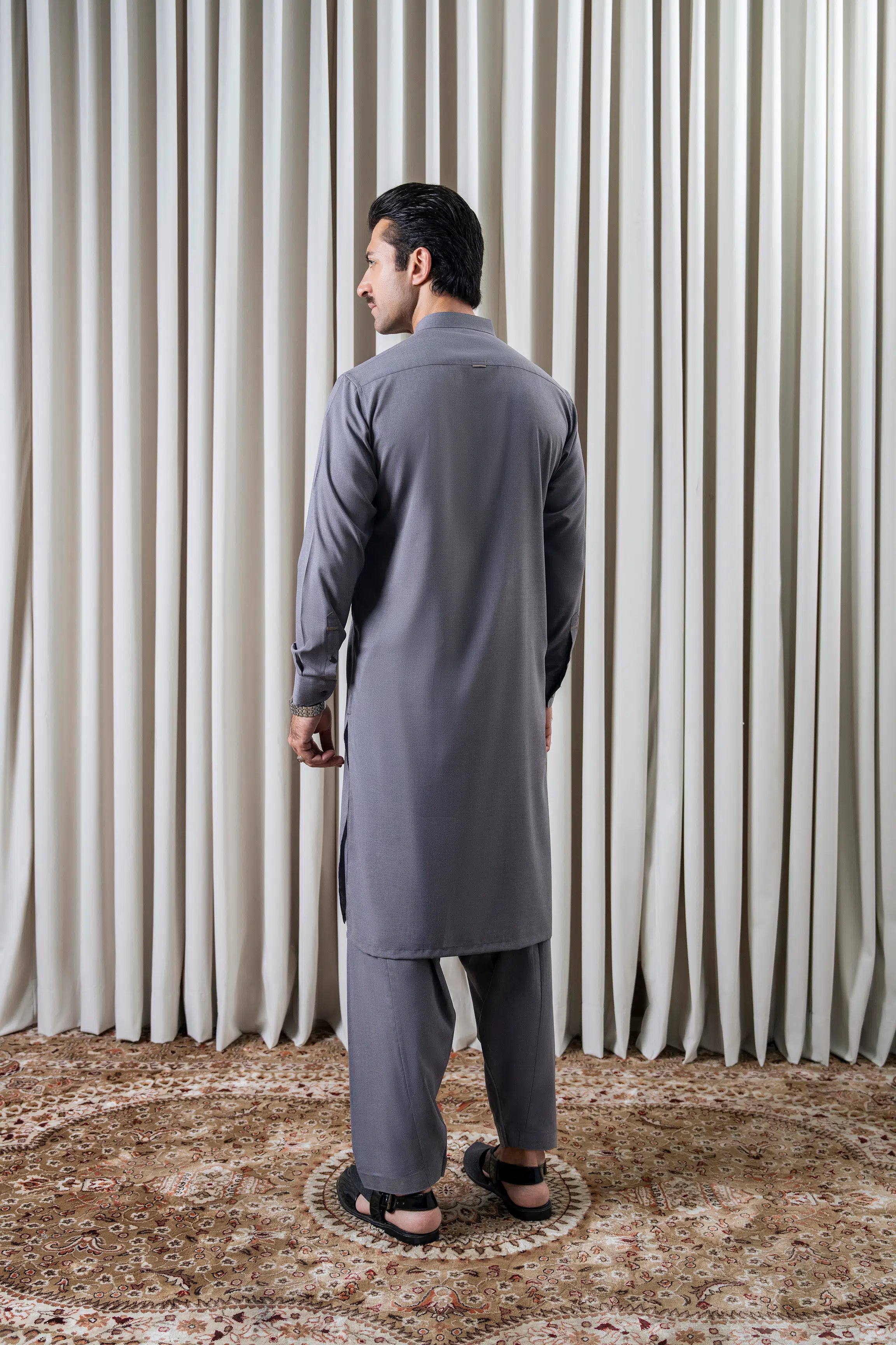 BLENDED MELANGE KAMEEZ SHALWAR - CLASSIC COLLECTION MID GREY