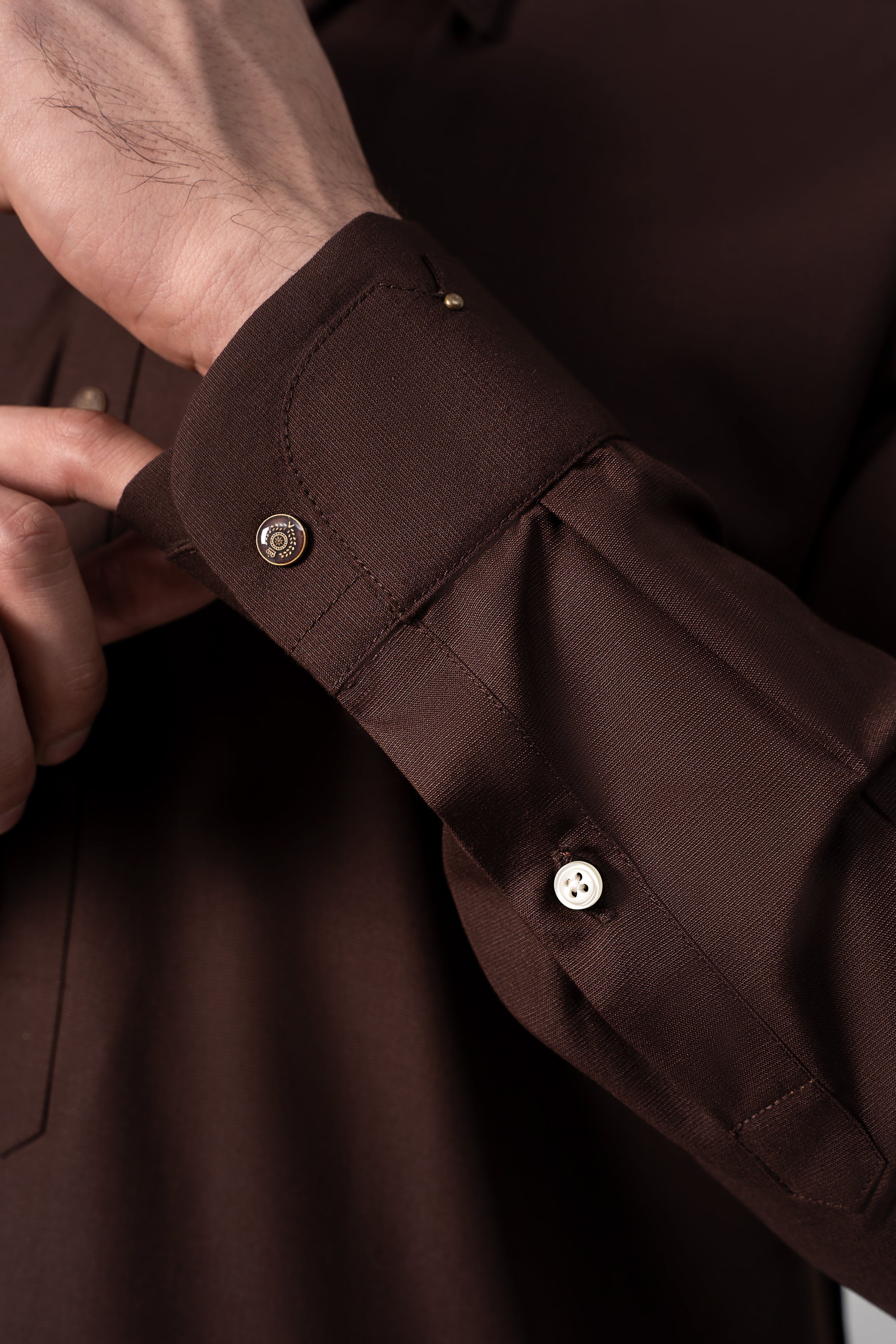 Wash & Wear Kameez Shalwar - SIGNATURE COLLECTION DARK BROWN