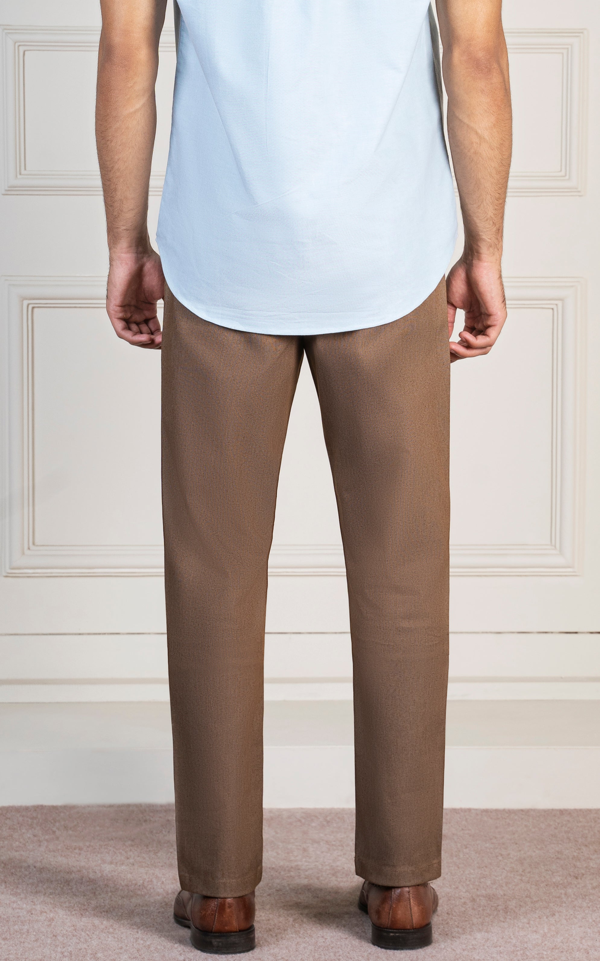 TEXTURED SMART FIT PANT CAMEL