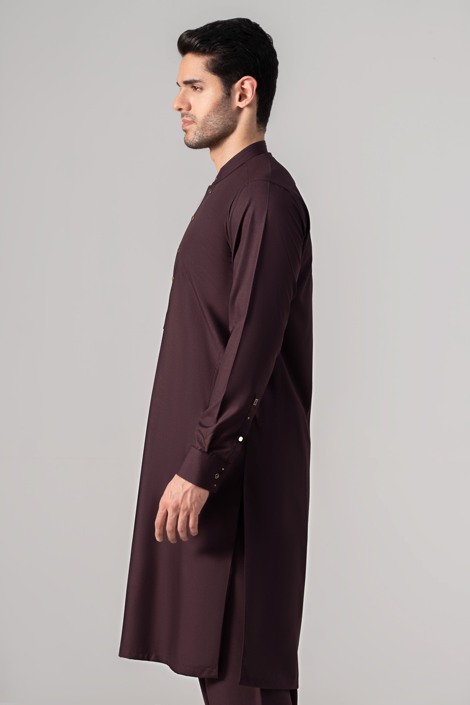 Wash & Wear Kameez Shalwar - SIGNATURE COLLECTION DARK MAROON