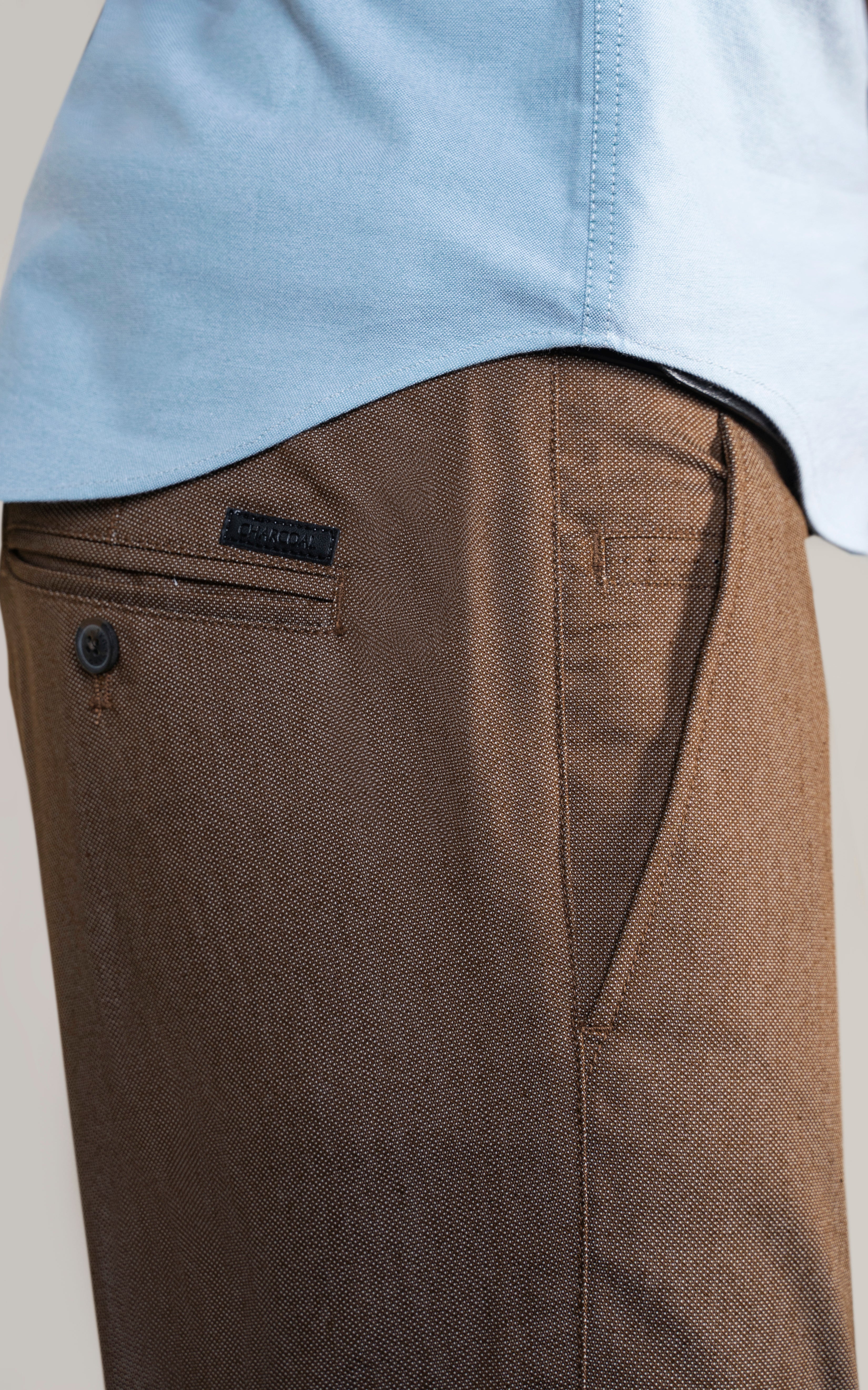 TEXTURED SMART FIT PANT CAMEL