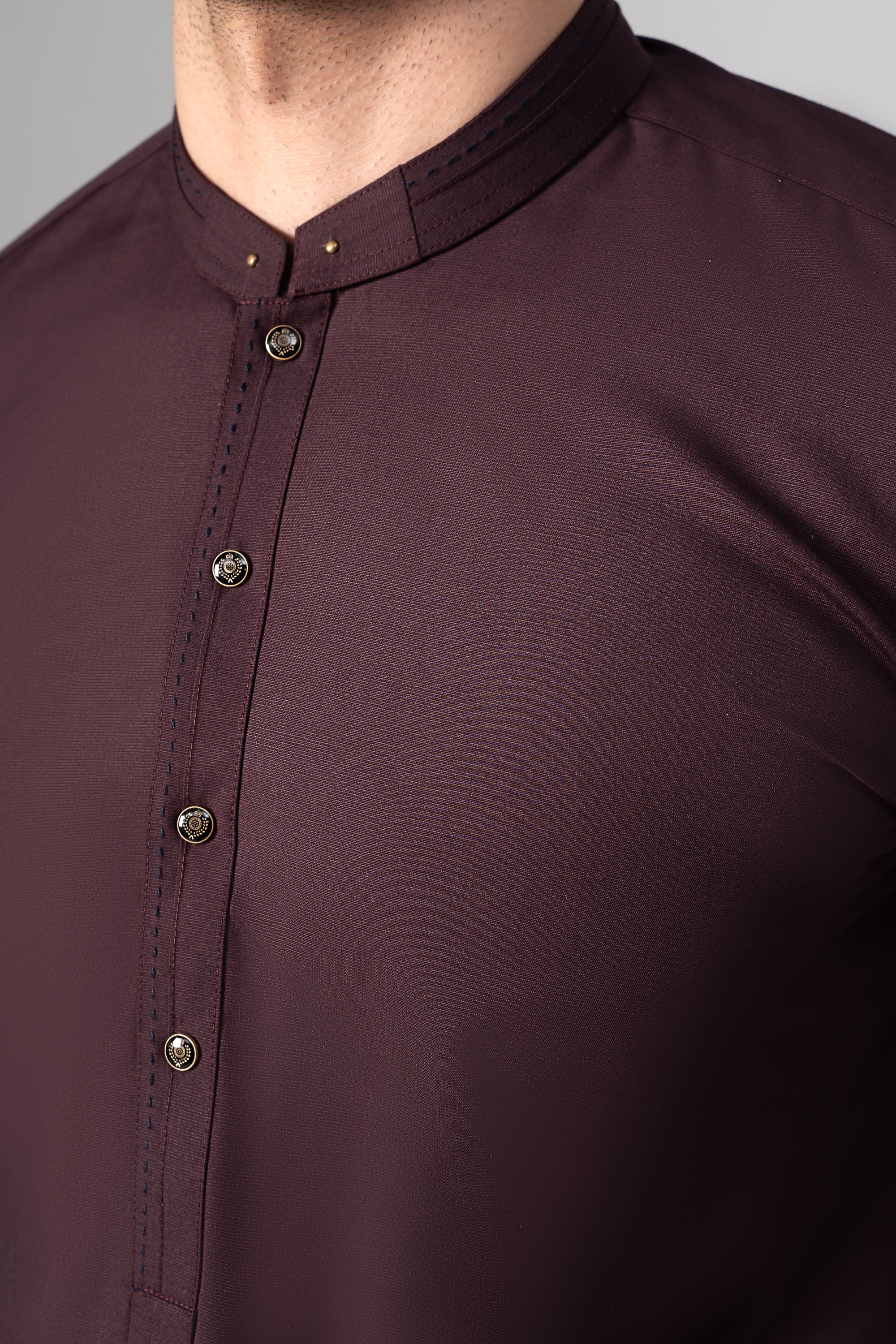 Wash & Wear Kameez Shalwar - SIGNATURE COLLECTION DARK MAROON