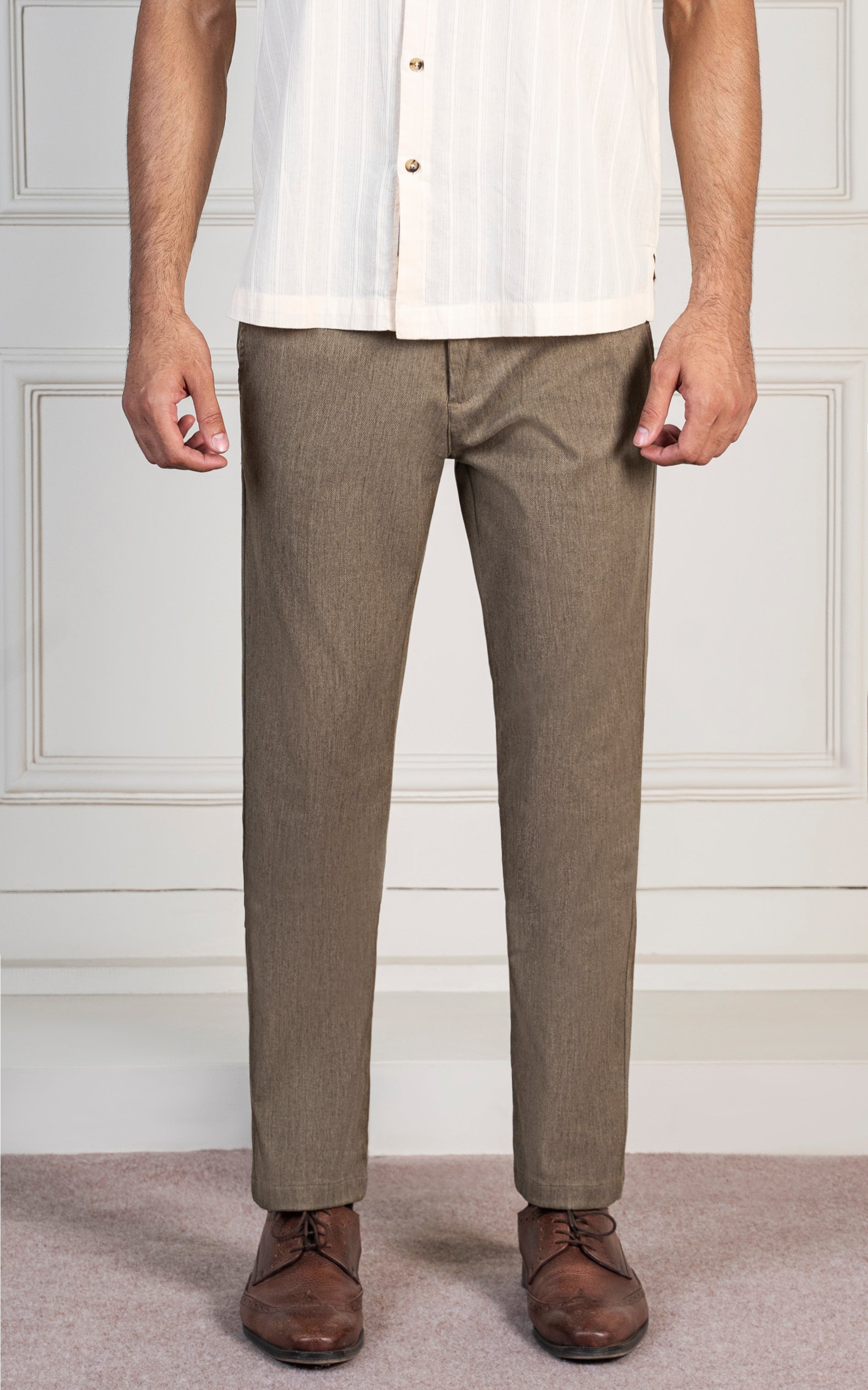 DOBBY SMART FIT PANT KHAKI