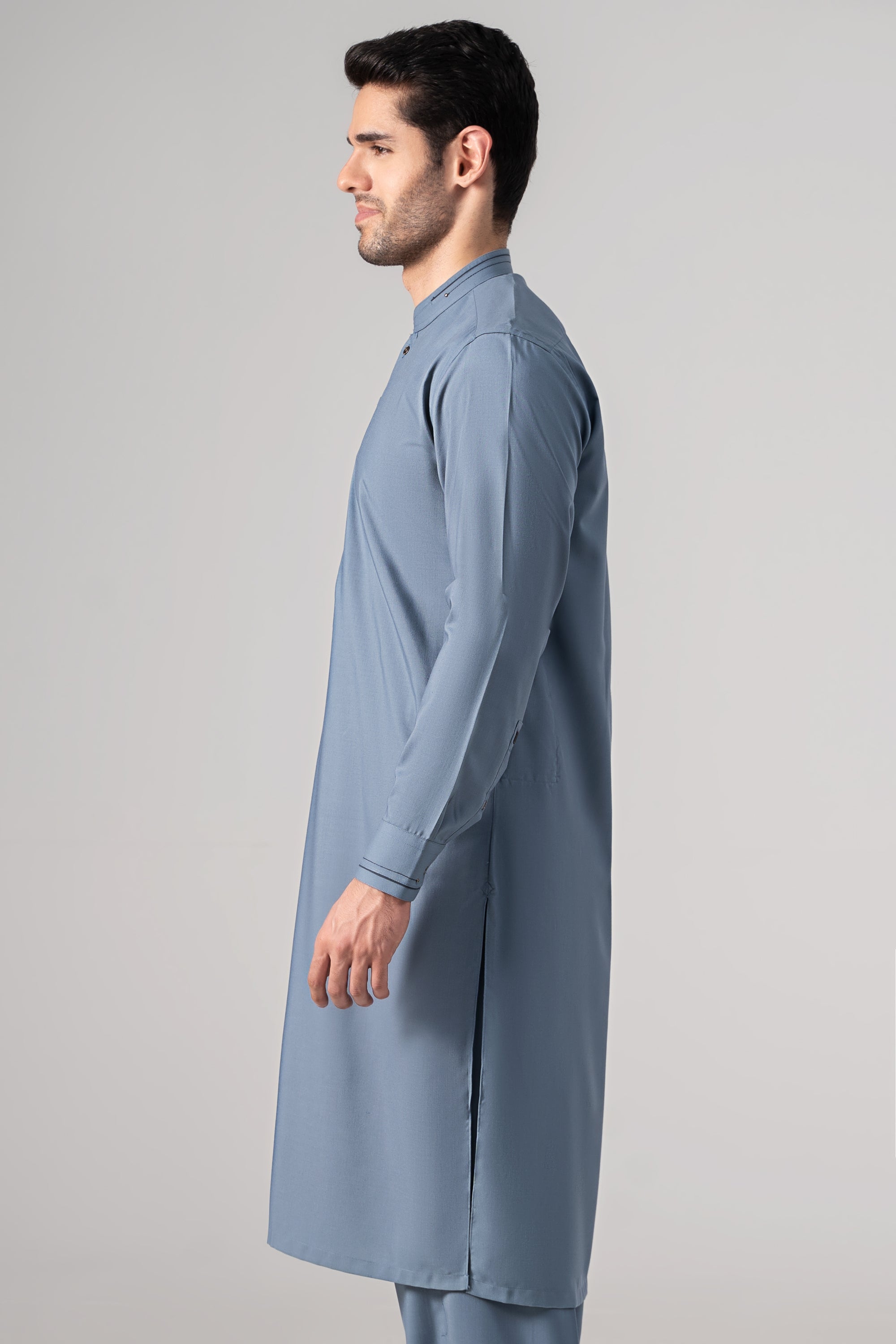 Wash & Wear Kameez Shalwar - PREMIUM COLLECTION DUST BLUE
