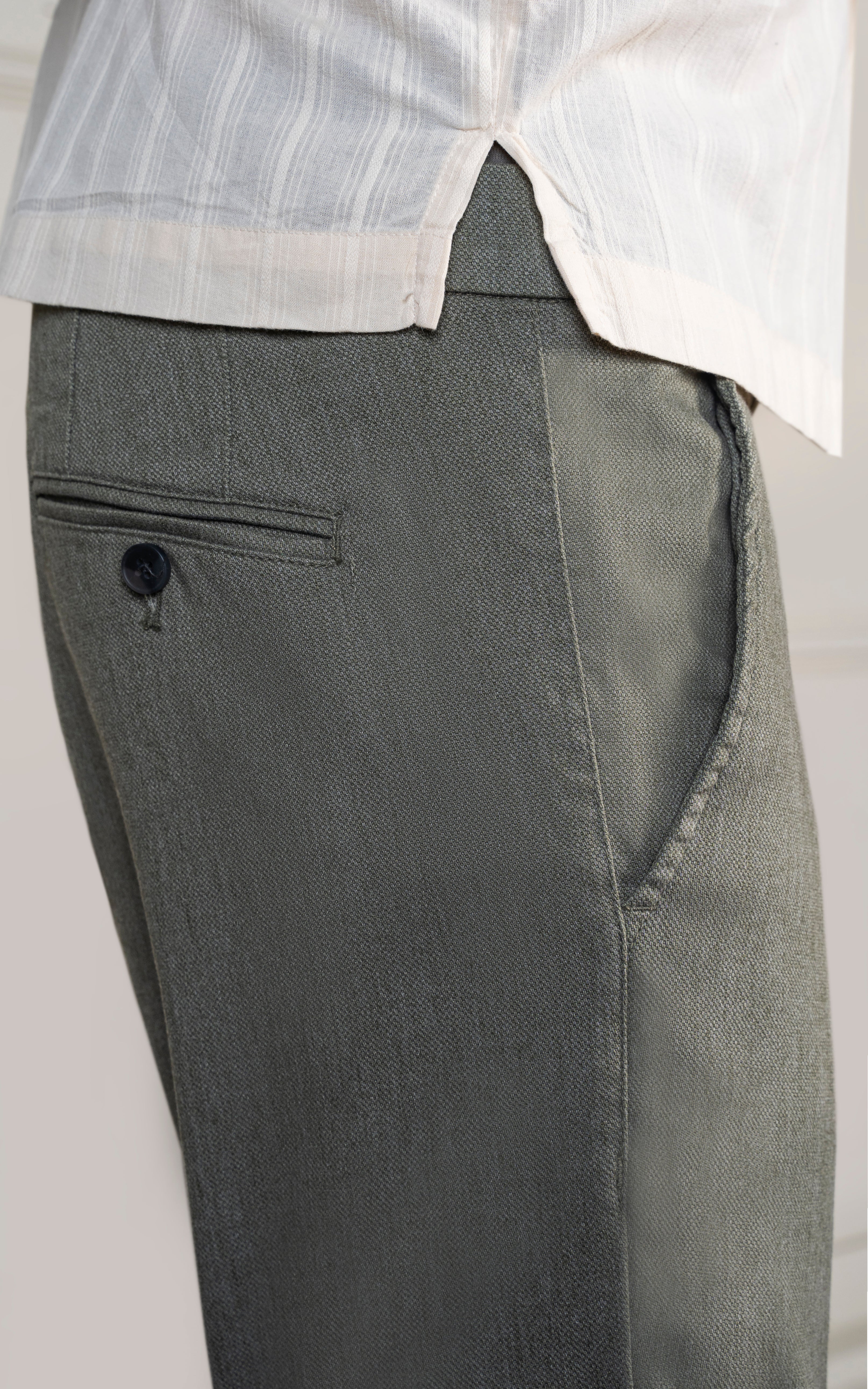 DOBBY SMART FIT PANT OLIVE