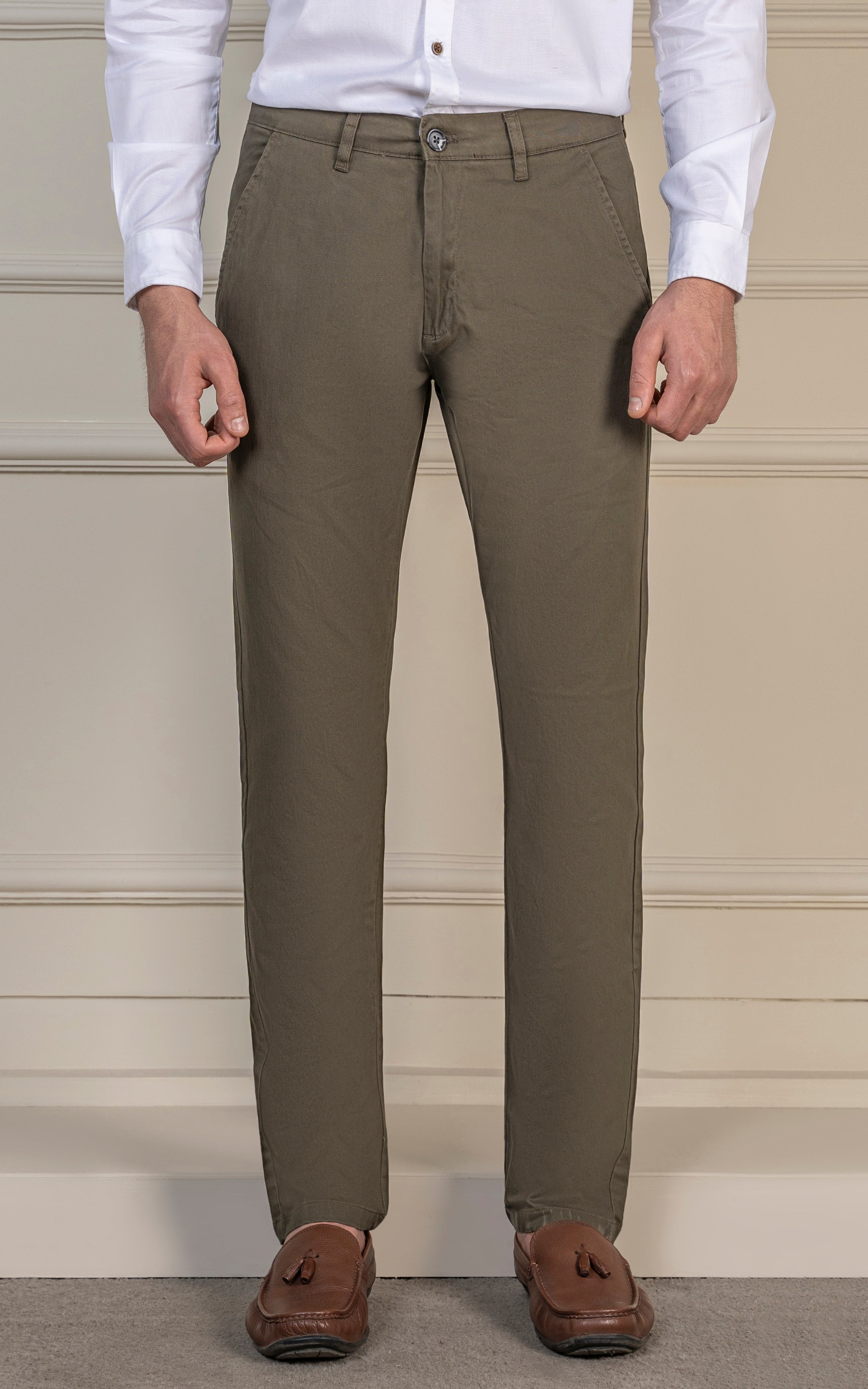 SLIM FIT TWILL PANT OLIVE