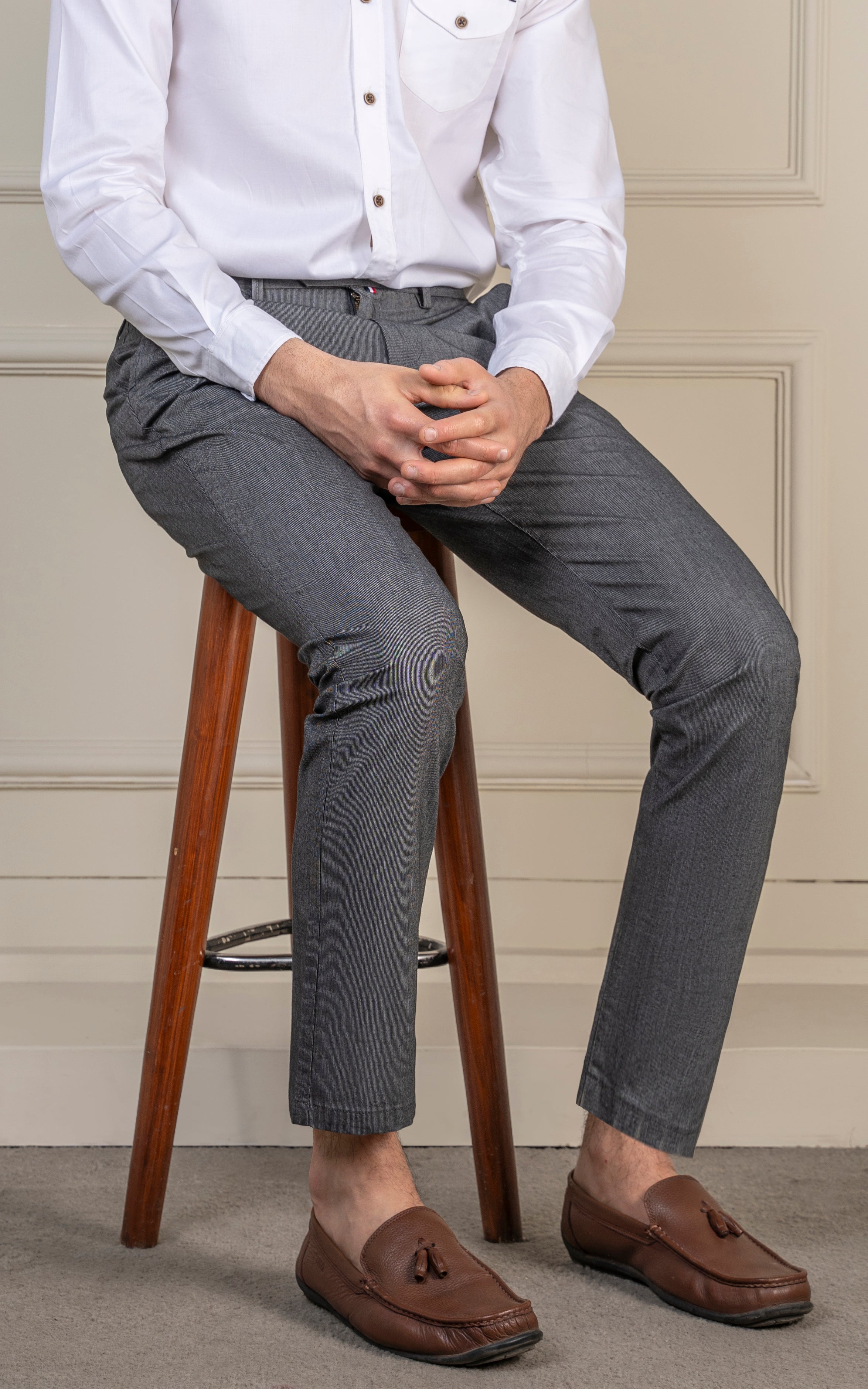 SMART FIT TEXTURED PANT DARK GREY