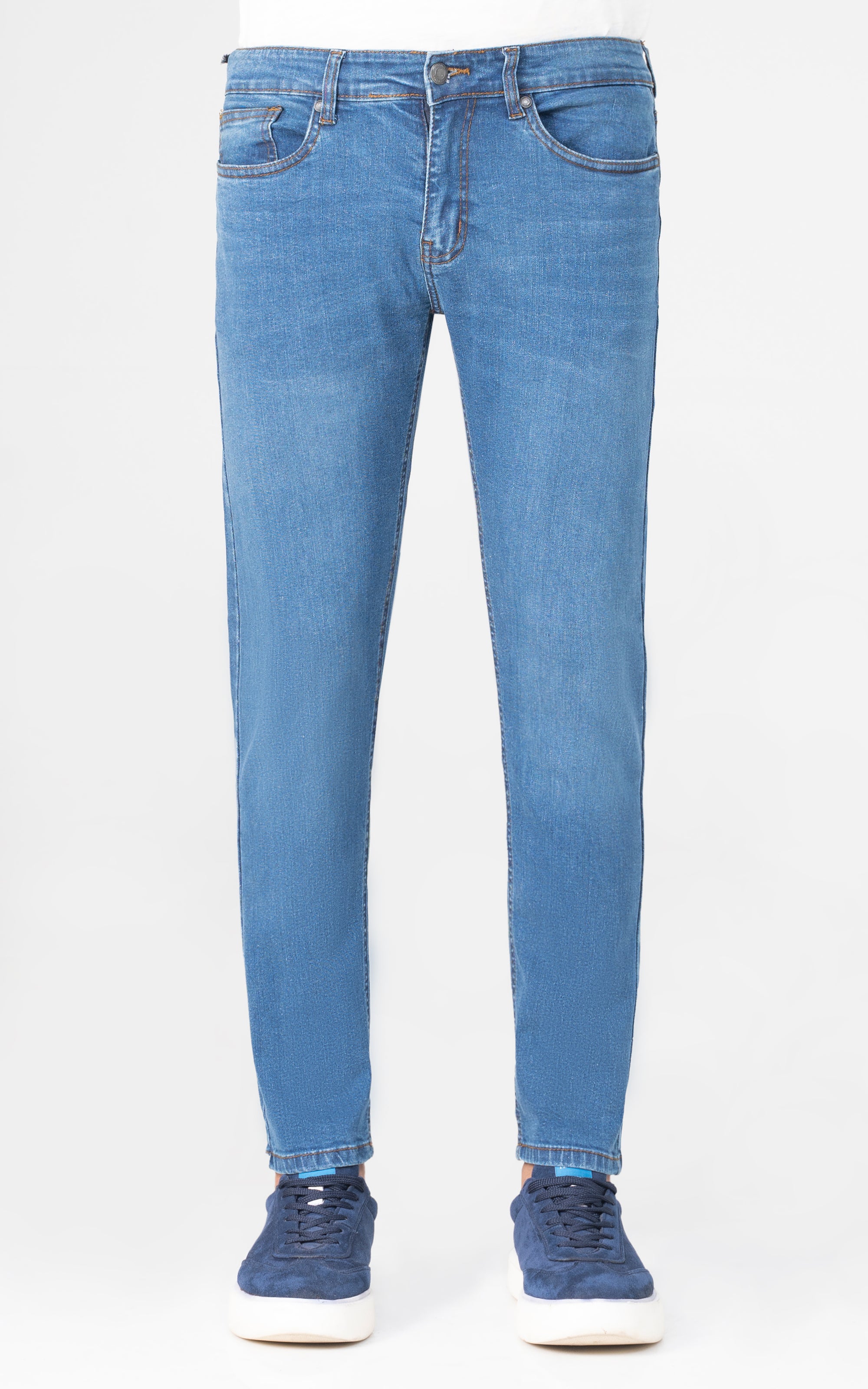 SLIM FIT DENIM JEANS MID BLUE