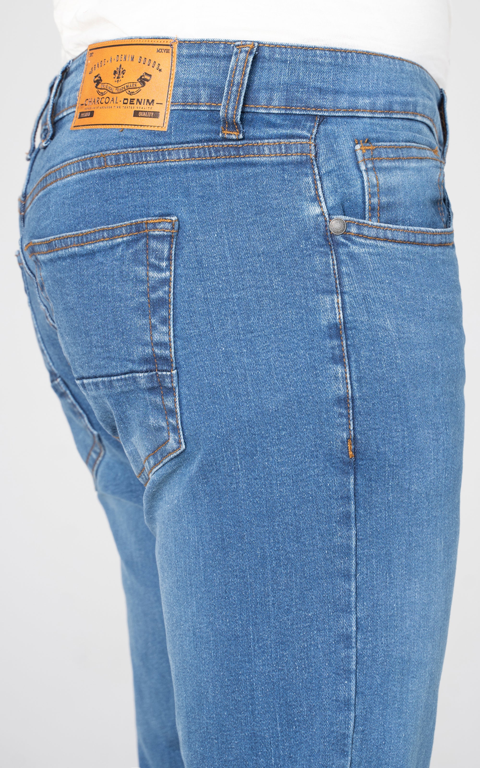 SLIM FIT DENIM JEANS MID BLUE