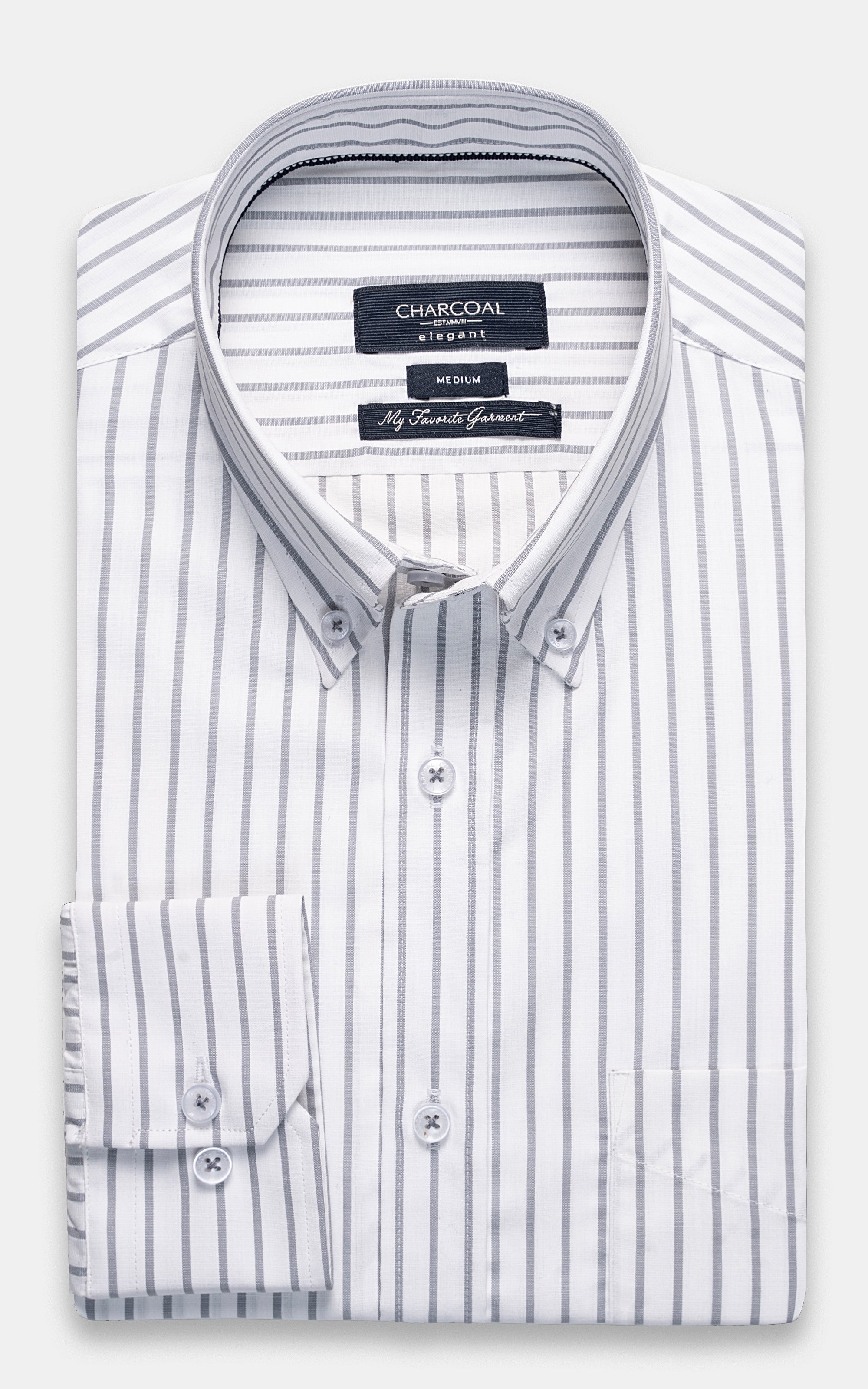 SEMI FORMAL SHIRT WHITE GREY LINE