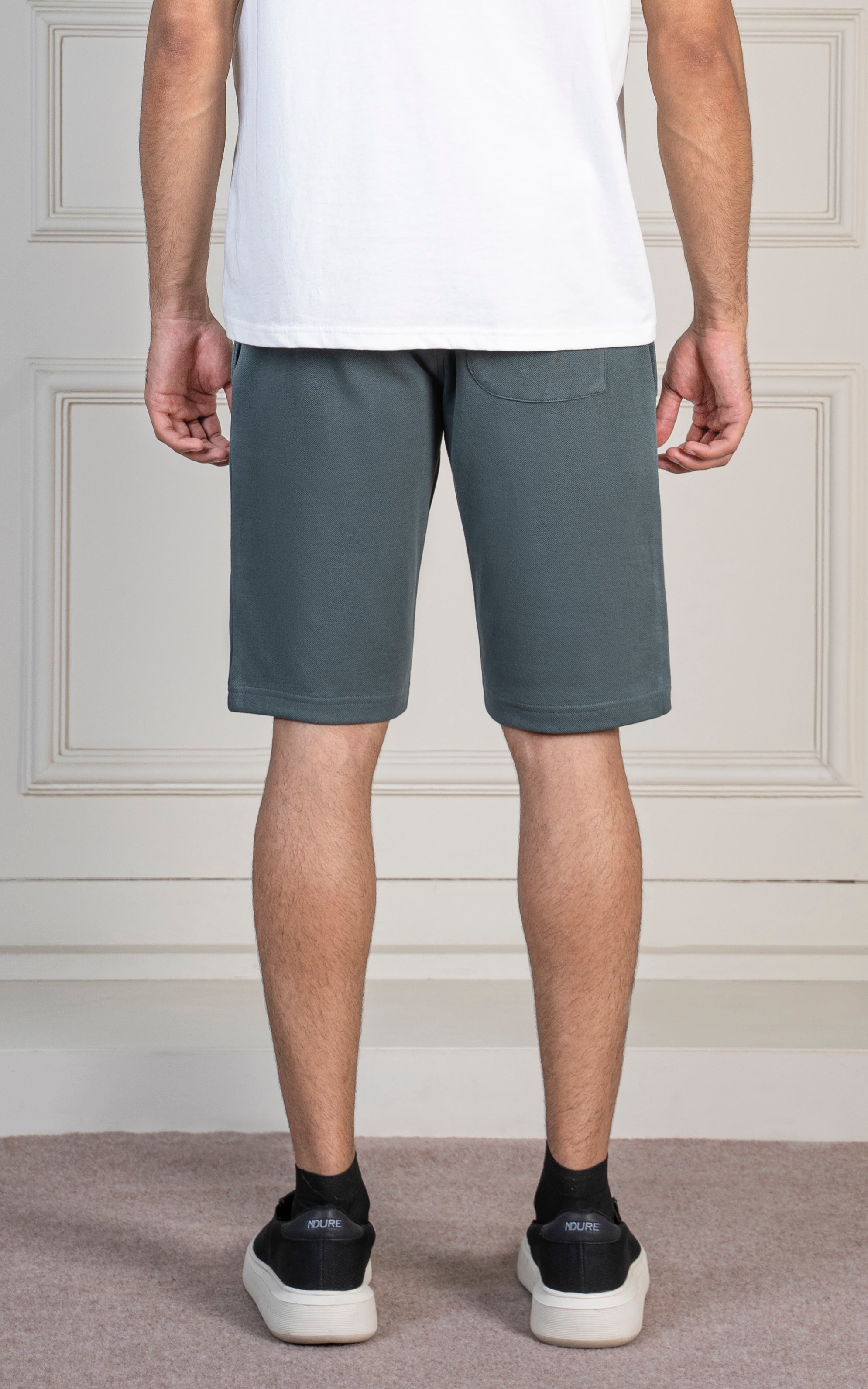 SLIM FIT PIQUE INTERLOCK SHORT SEA GREEN