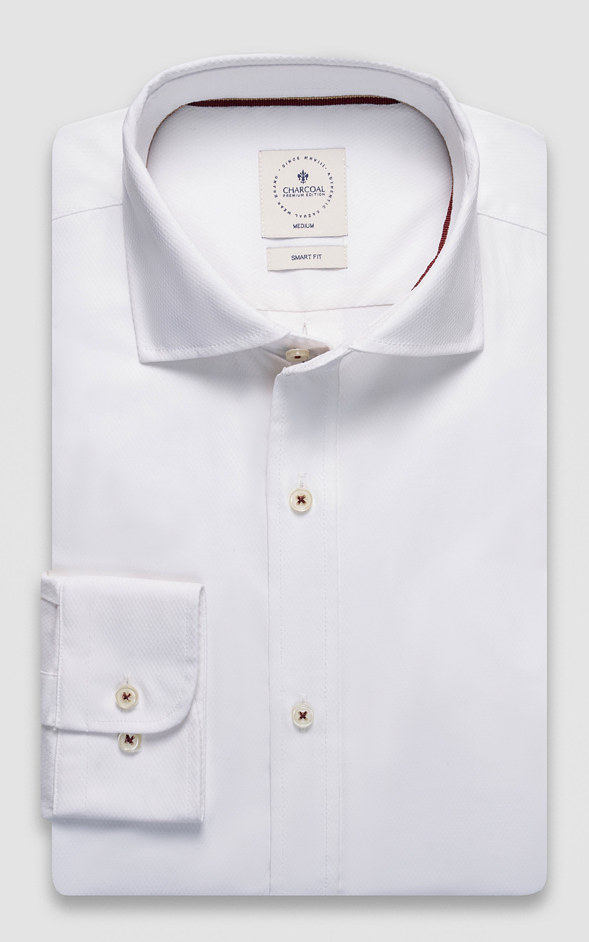 SMART SHIRT WHITE SELF TEXTURED