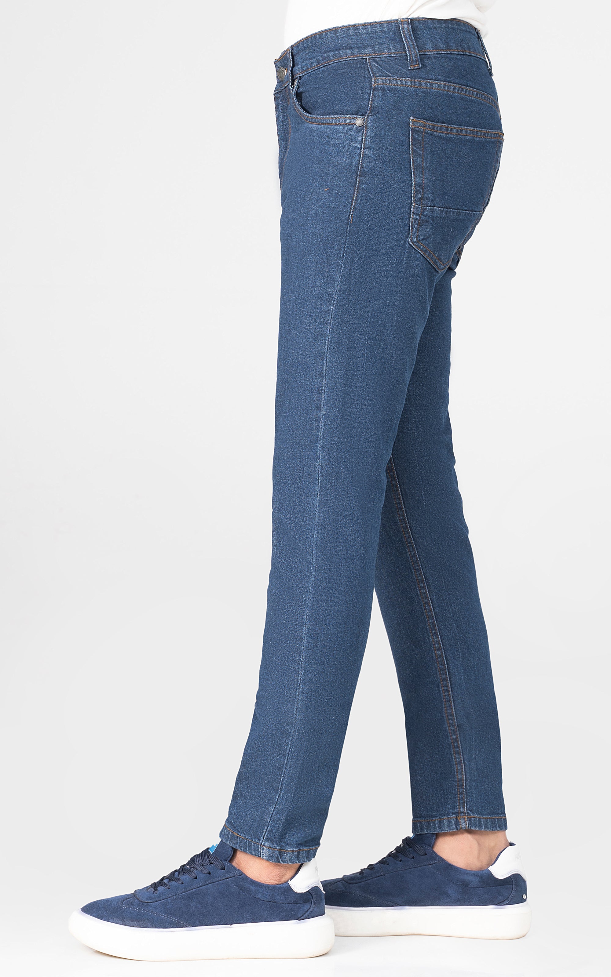 SLIM LEG DENIM JEANS DARK BLUE