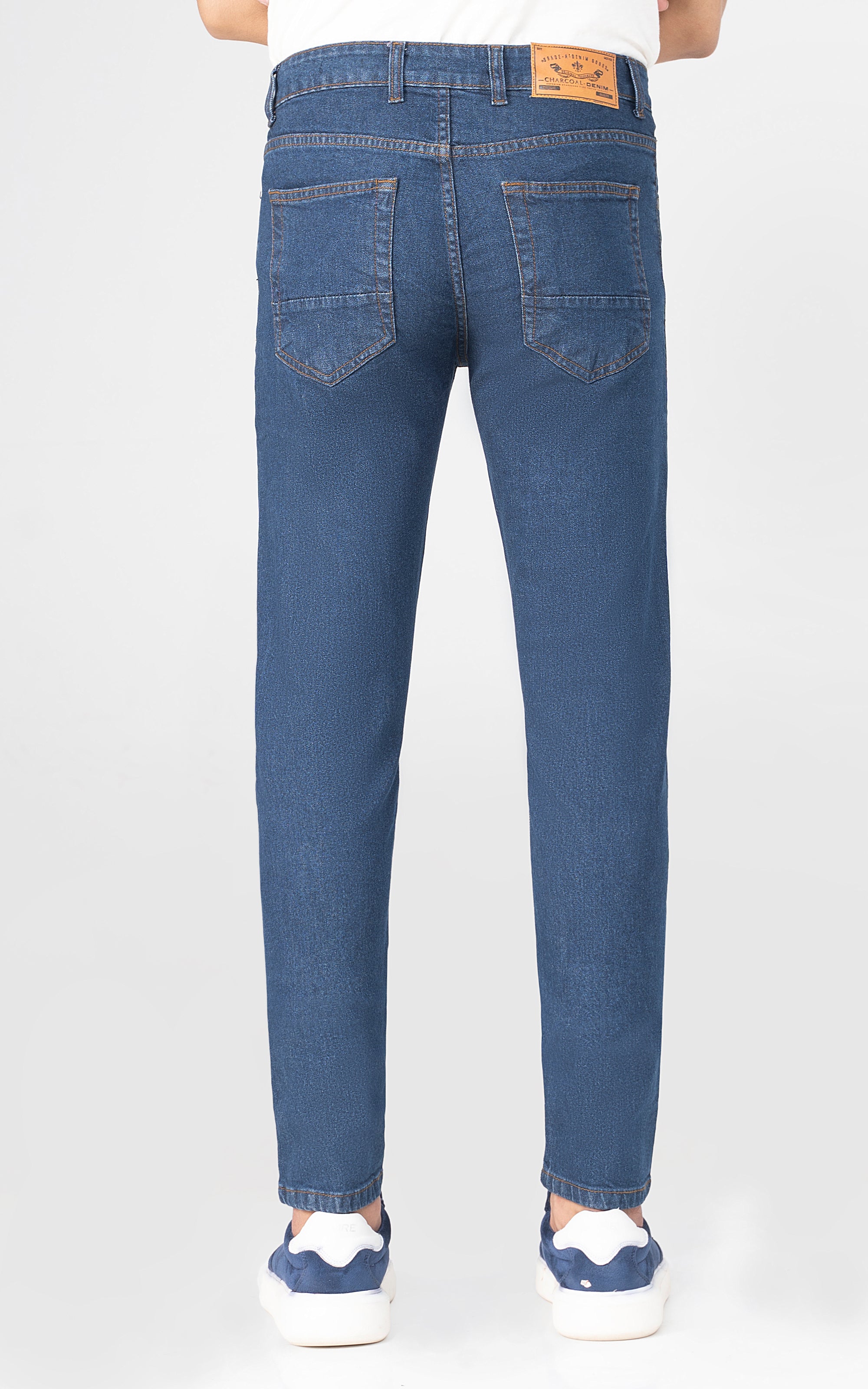 SLIM LEG DENIM JEANS DARK BLUE