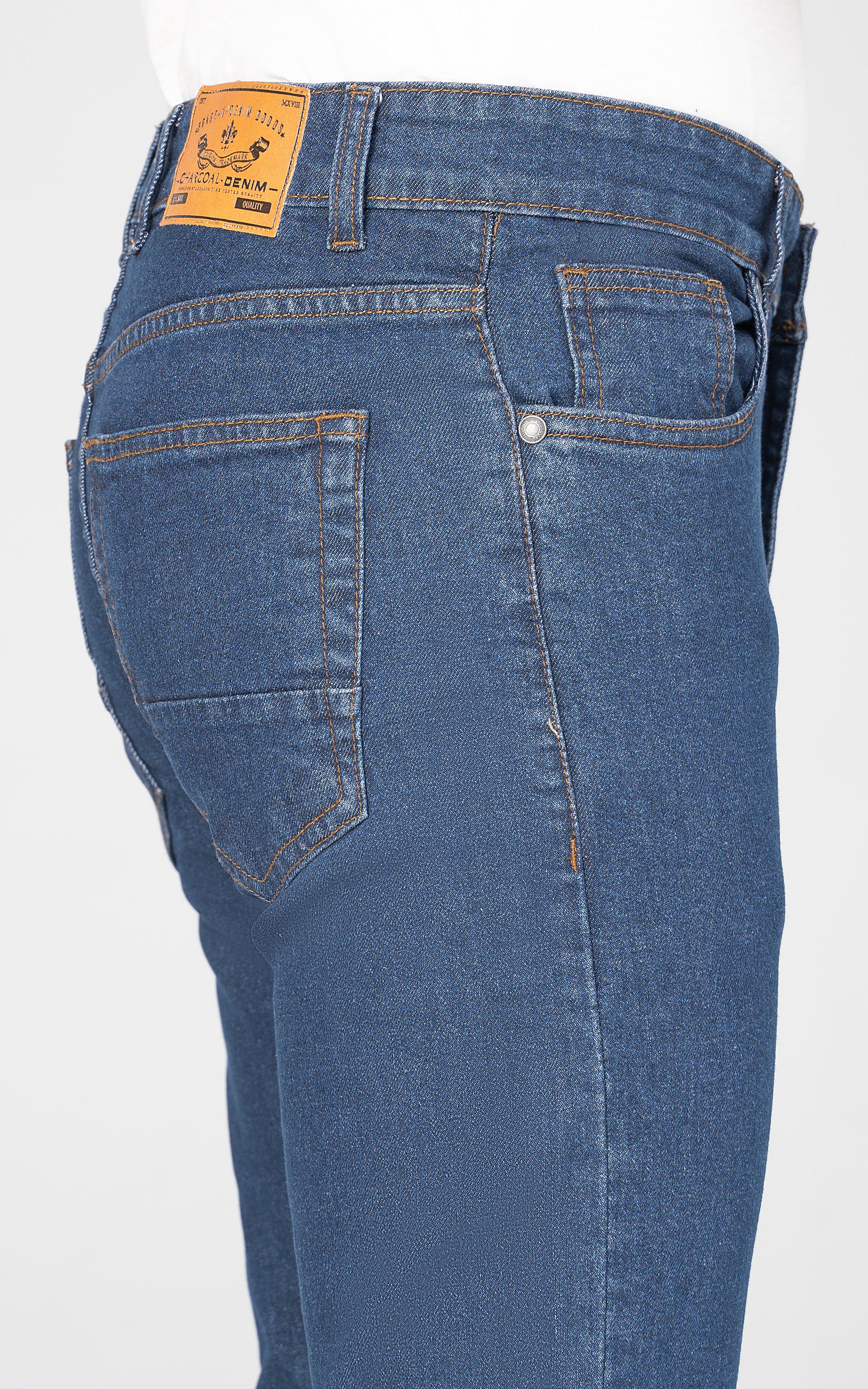 SLIM LEG DENIM JEANS DARK BLUE