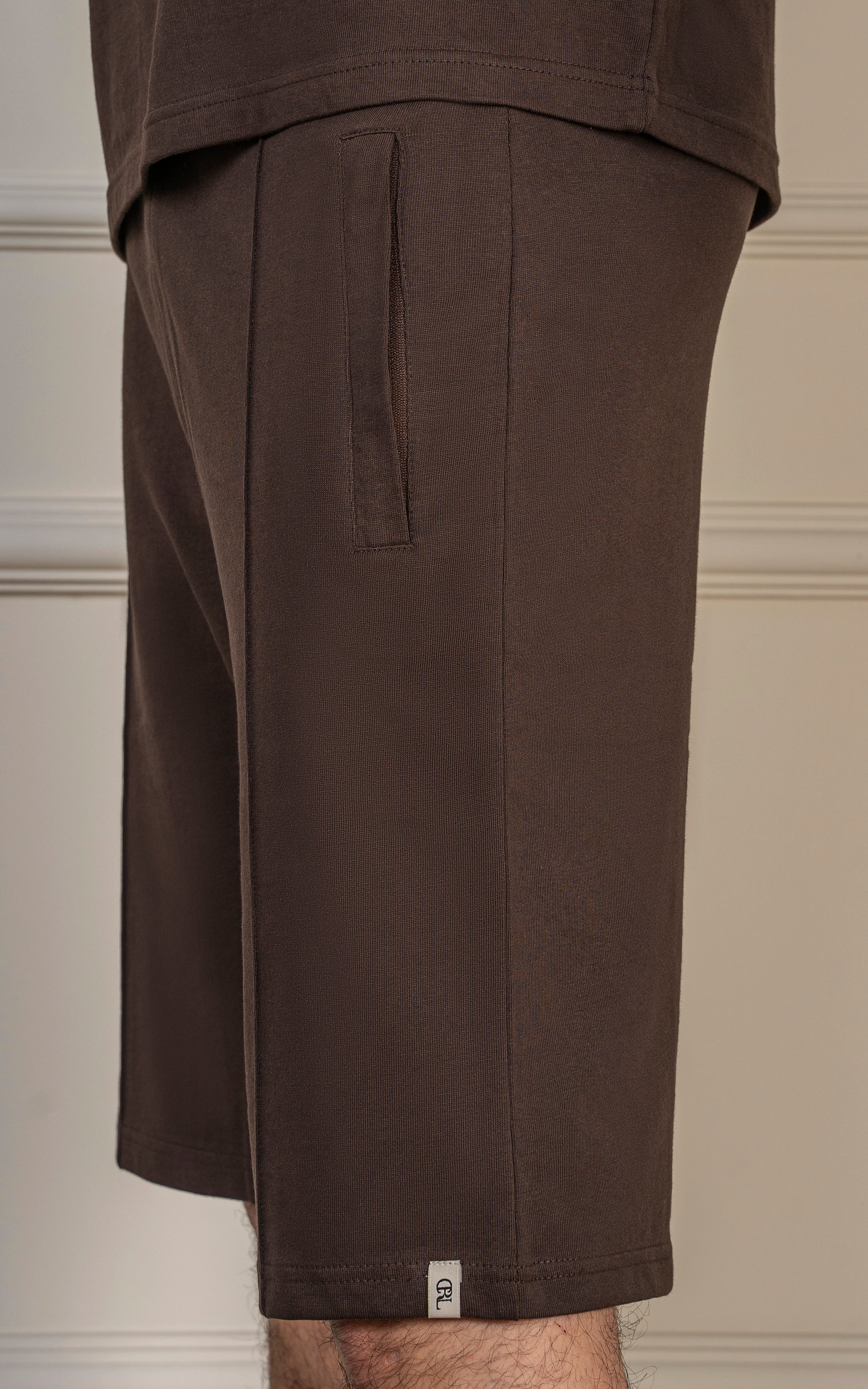 JERSEY SHORT DARK BROWN