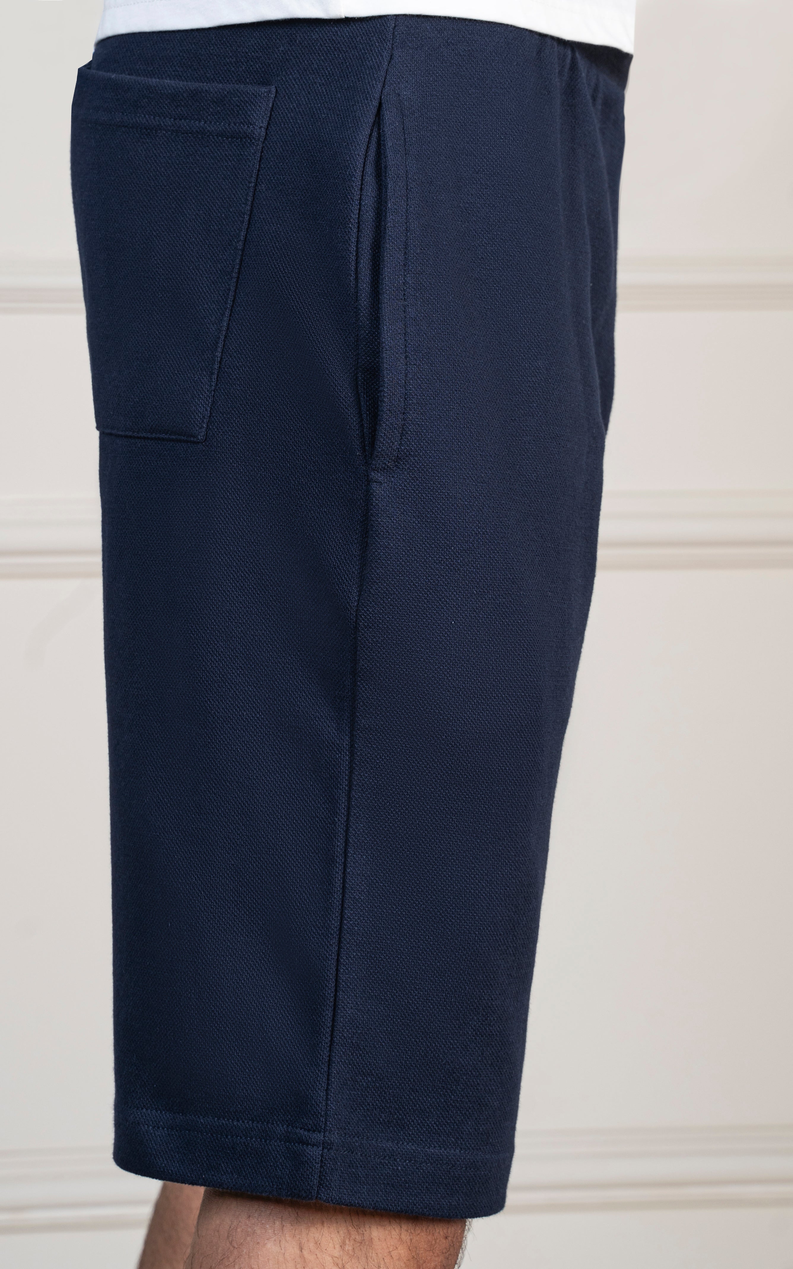 SLIM FIT PIQUE INTERLOCK SHORT NAVY